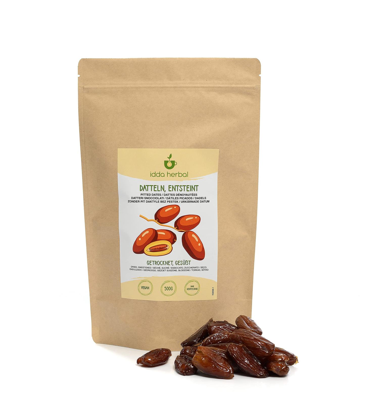 Dates (500g) Pitted Dried Dates Delicious and Juicy Ready to Eat Fruit Snack Vegan - Buy Online on GoSupps.com