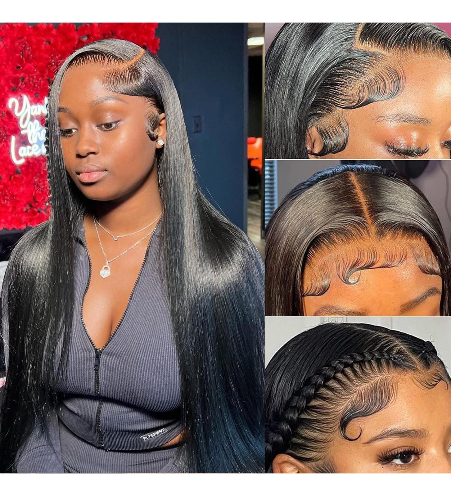 22 Inch Brazilian Virgin Straight Lace Front Wig 13x4 HD 180% Density - Glueless, Pre Plucked for Black Women - Buy Online on GoSupps.com