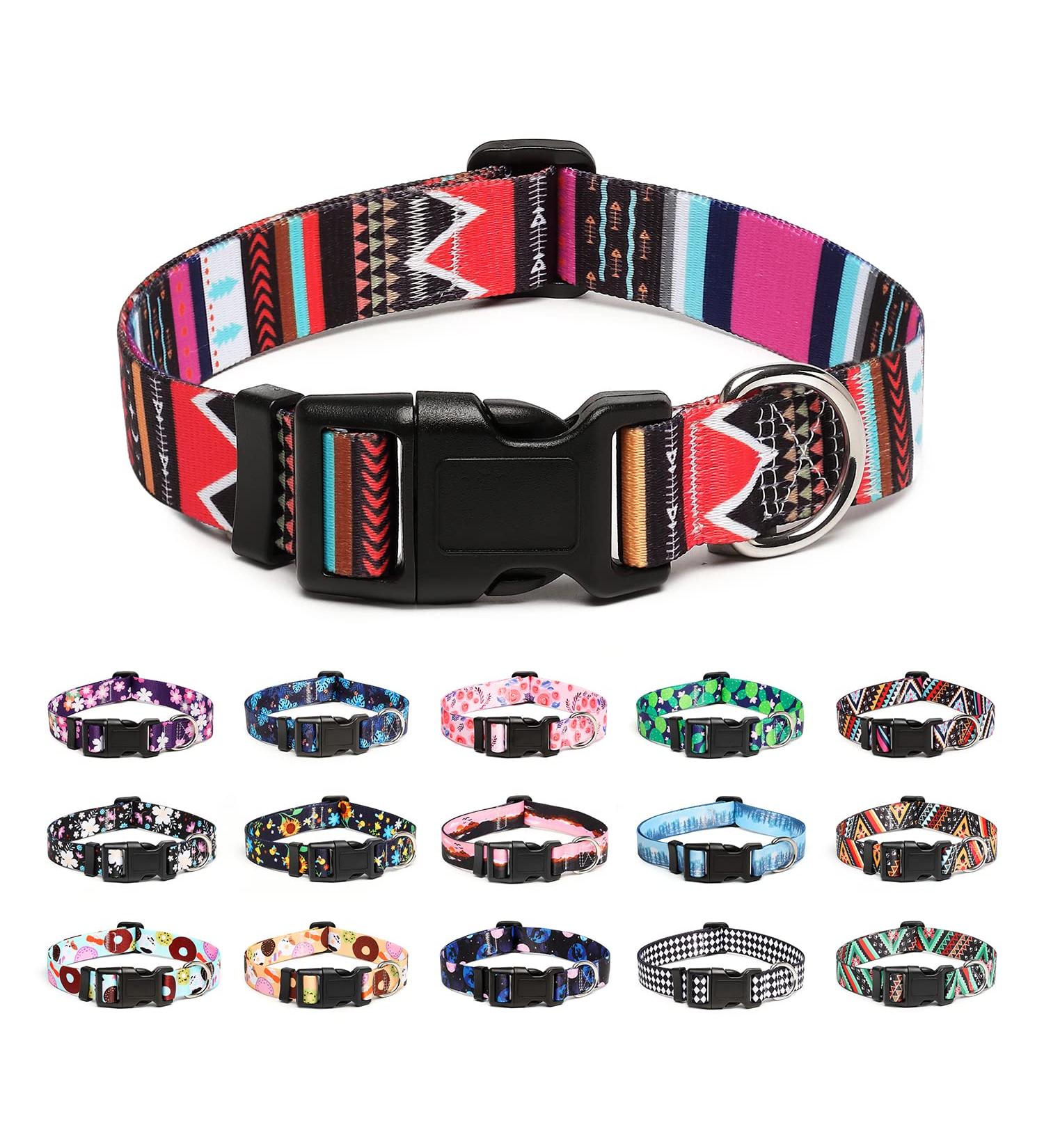Mercano Dog Halison Collar - Soft Nylon Comfort & Durable Pattern for Small/Medium Dogs & Puppies (L Trunk Pink) - Buy Online on GoSupps.com