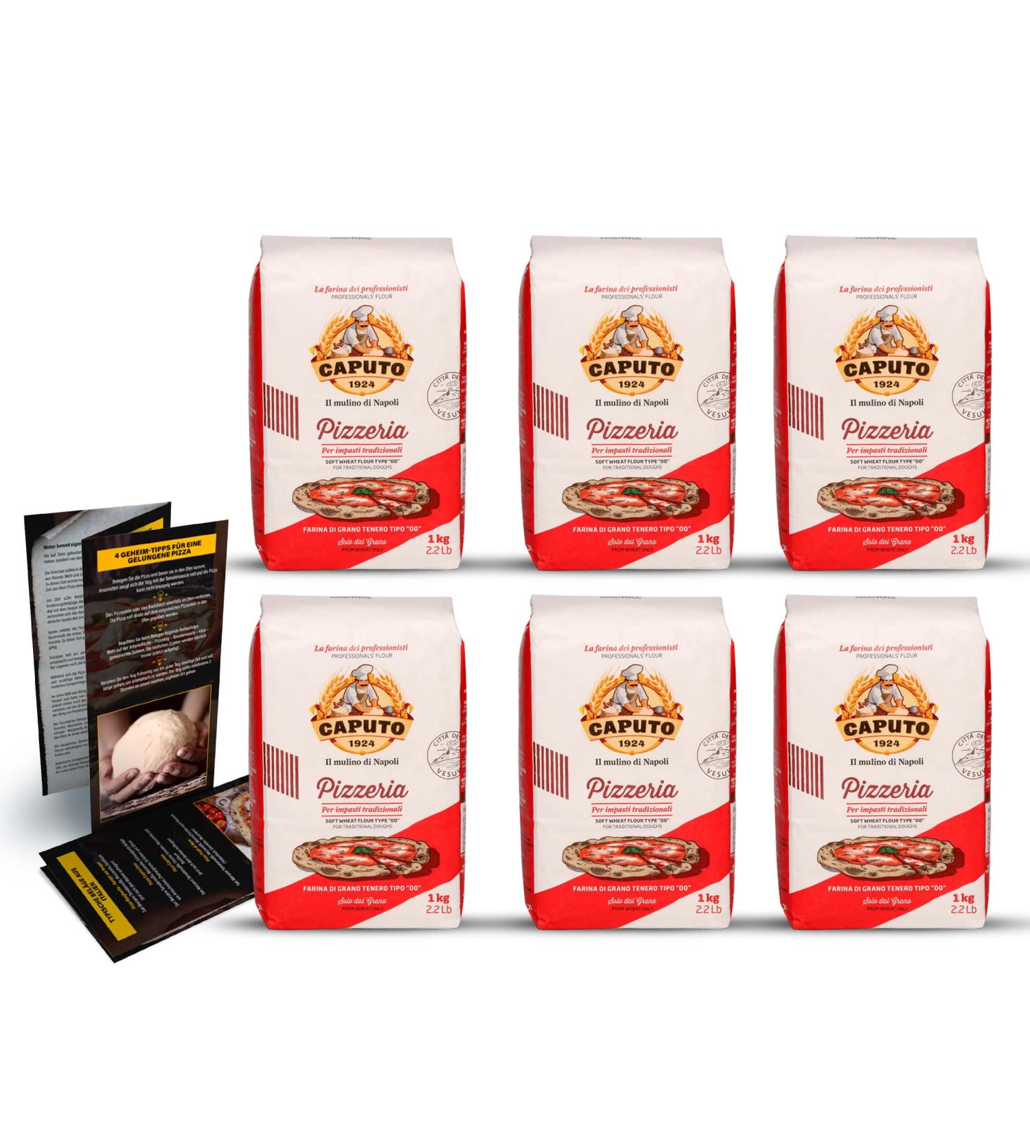 DELICRET 6x1kg Caputo Pizzeria - Authentic Type 00 Pizza Flour with Original Recipe & Tips | Perfect Rising Times up to 24h - Buy Online on GoSupps.com