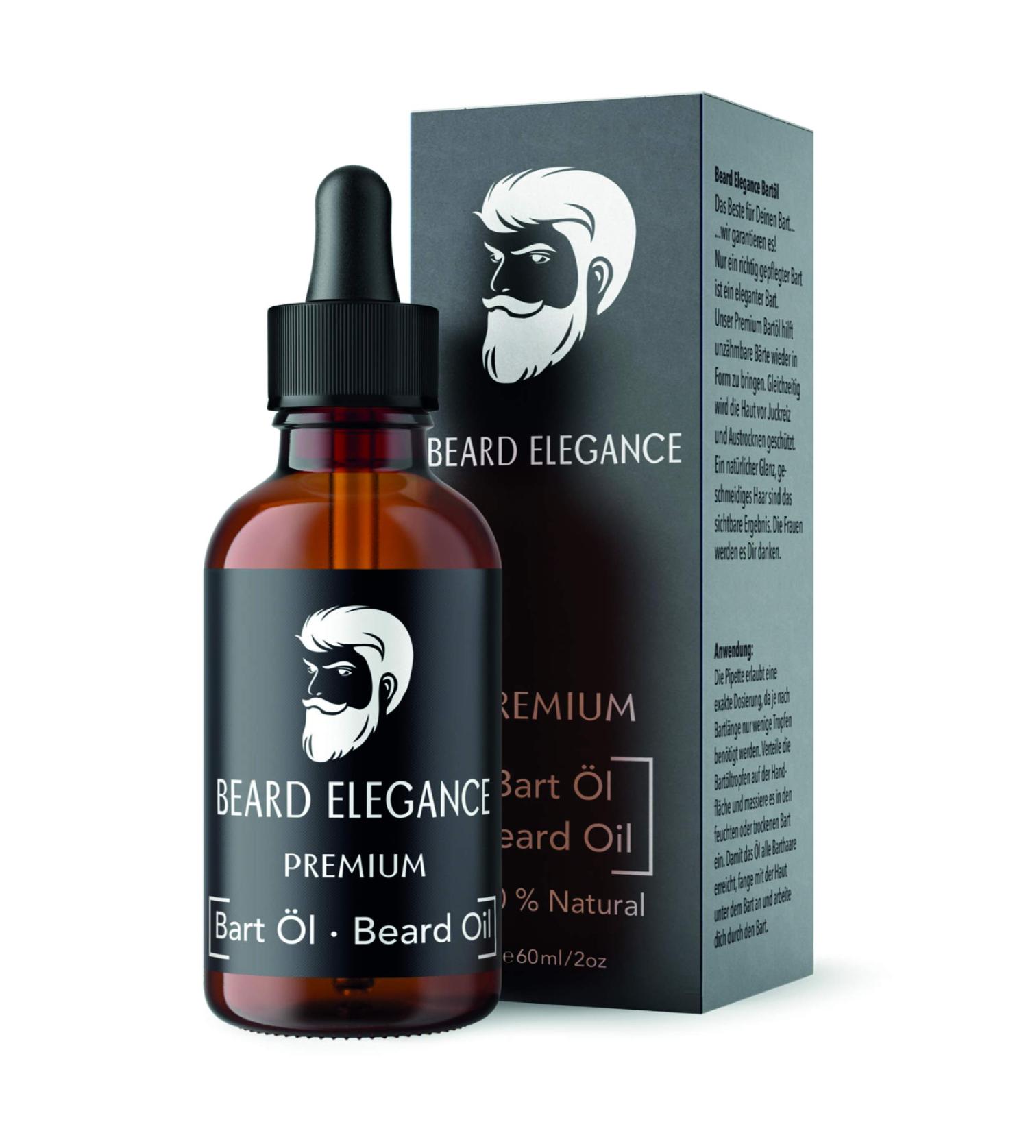 BEARGE Elegance Vegan Beard Oil 60ml | Premium Natural Beard Care with Pipette | 100% Natural | Perfect for Every Beard Bearer - Buy Online on GoSupps.com