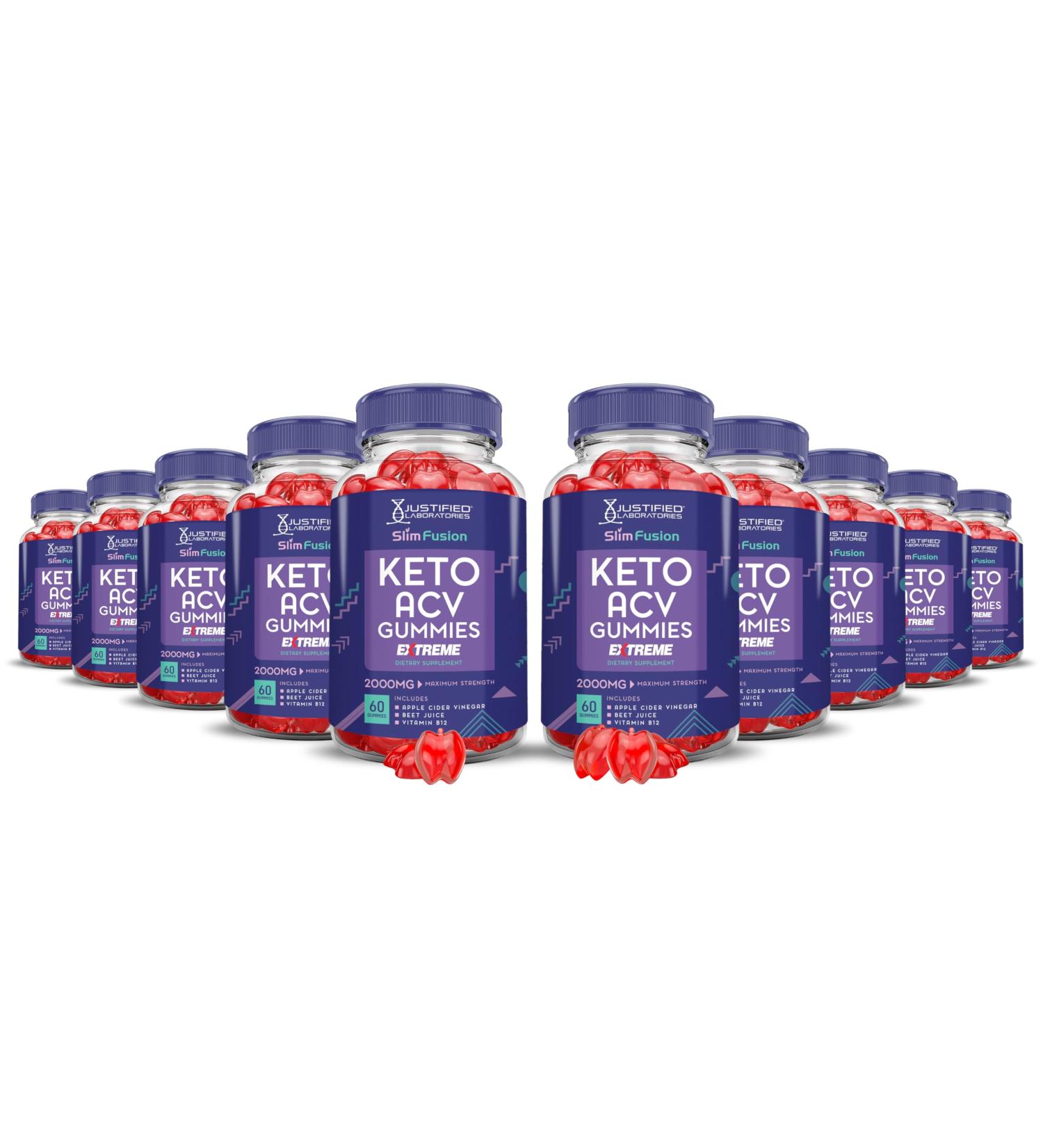 (10 Pack) Slim Fusion Keto ACV Gummies Extreme 2000MG Advanced Slimfusion Keto Gummies Apple Cider Vinegar Formulated with Pomegranate Beet Juice Powder B12 Vegan Non GMO 180 Gummys - Buy Online on GoSupps.com