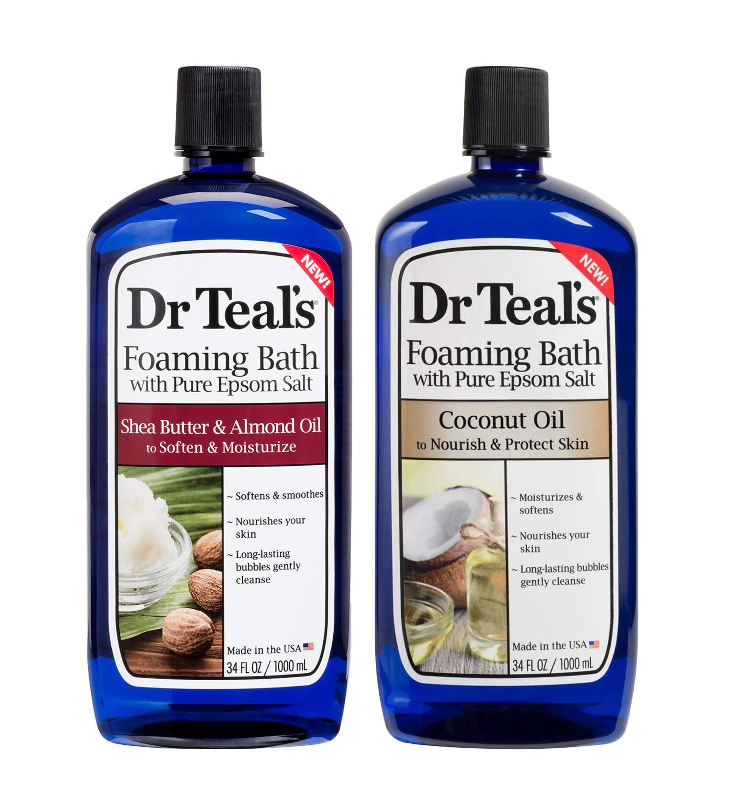 Dr Teal's Foaming Bath Combo Pack - 68 fl oz Total - Shea Butter, Almond Oil, and Coconut Oil - Buy Online on GoSupps.com
