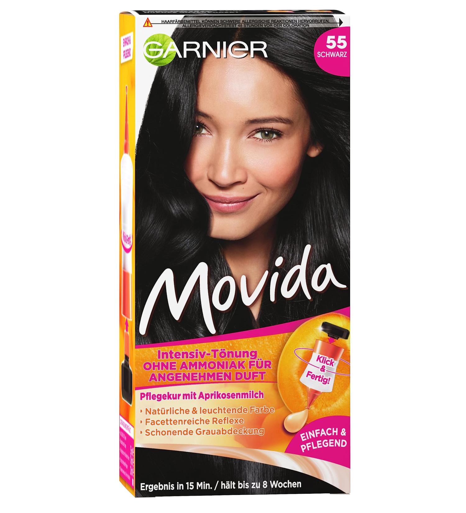 Garnier Intensive tint for luminous hair without ammonia grey coverage Movida 55 Black pack of 3 Black 1 piece (pack of 3)