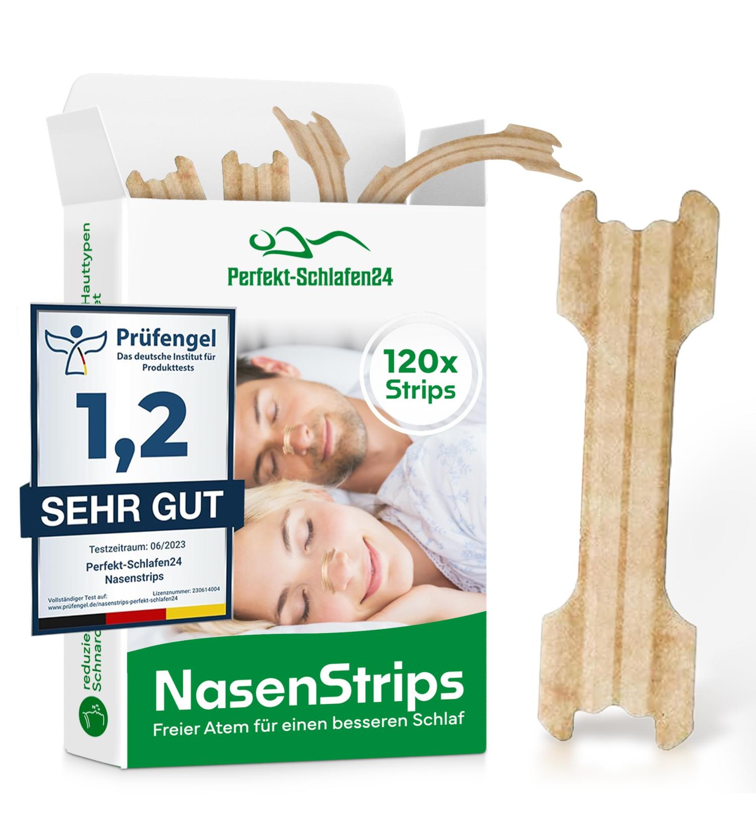 Perfect Schlaf24 120x Nose Plaster for Snoring - Anti-Snore Strips 66x19mm - Sleep Better & Breathe Easily - Test 2023 - Buy Online on GoSupps.com