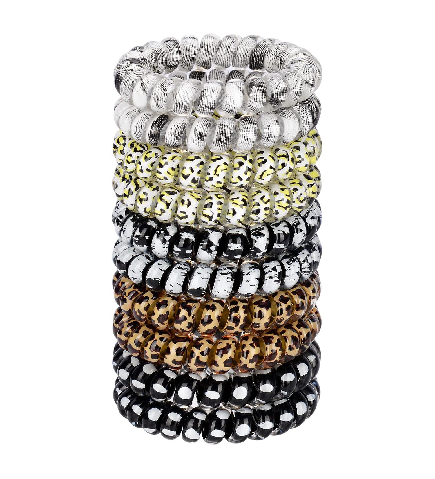 Jesslab Spiral Hair Ties - 10 Traceless Telephone Cable Ponytail Holders | No-Damage Hair Accessories for Women & Girls | Color Sorted (#16) - Buy Online on GoSupps.com