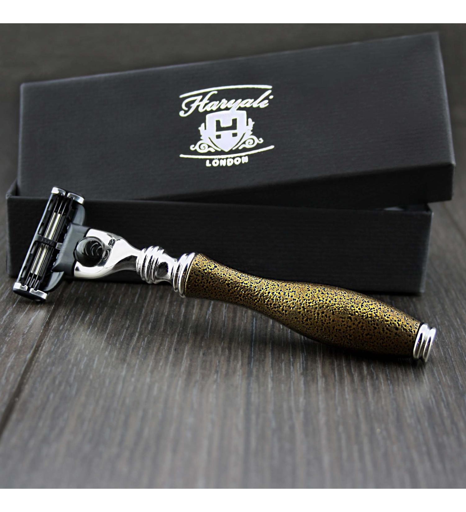 Haryali London Handmade Antique Black/Gold Razor | Premium Quality Shaving Tool for International Shipping - Buy Online on GoSupps.com