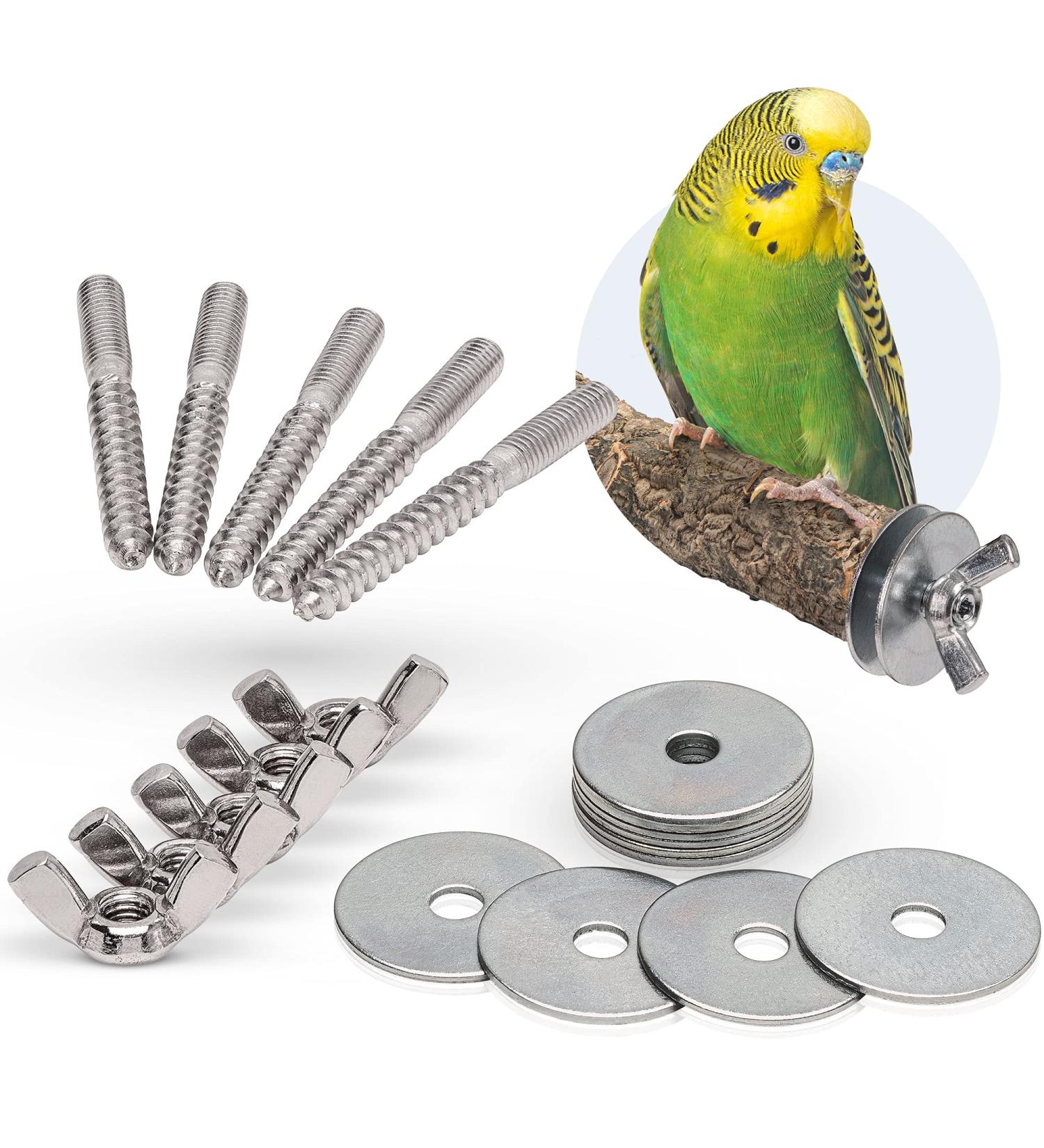 Buy Pack of 5 Stainless Steel Branch Screws for DIY Bird Toys & Perches | Secure Cage Fastening - Buy Online on GoSupps.com