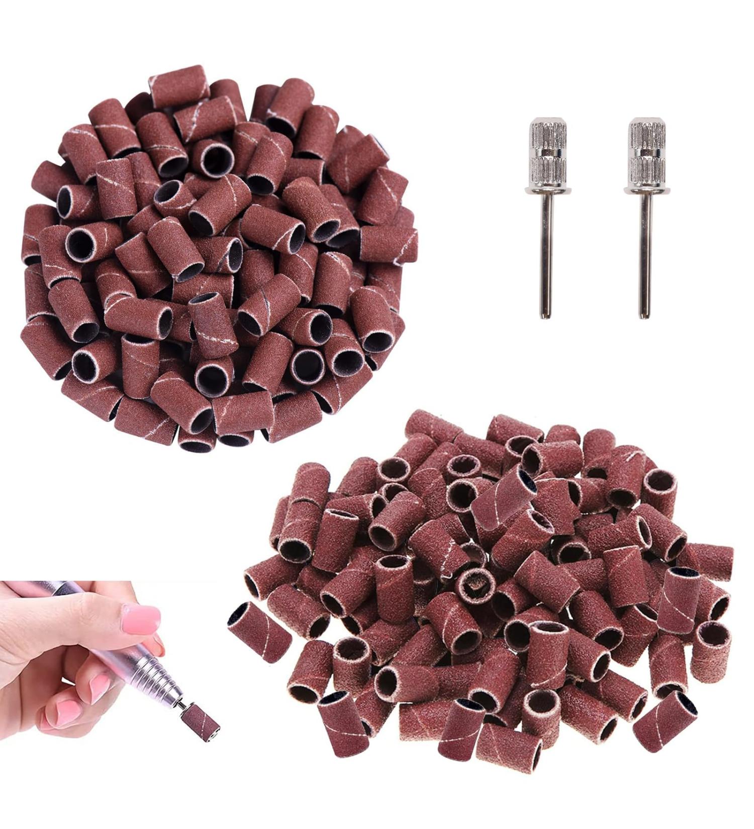 DHWEKU Nail Cutter Accessory Set Professional Manicure Pedicure Cutter Bits & Abrasive Sleeve Set for Nail Art 200 Pieces Sanding Sleeves with Nail Drill 180T/240 Nail Art Sanding - Buy Online on GoSupps.com