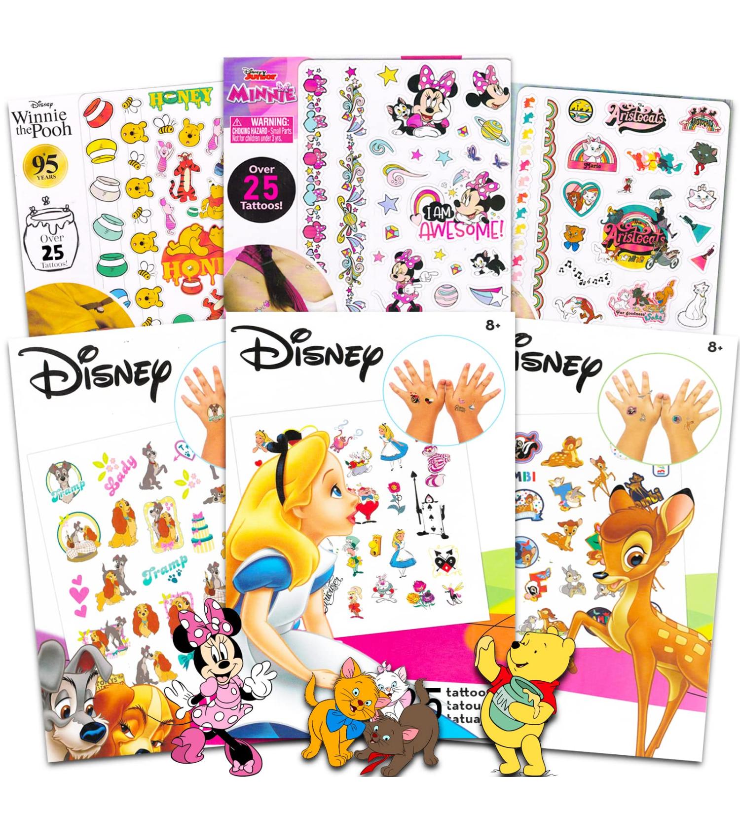 Disney Classics Girls Temporary Tattoos Bundle - 150+ Tattoos for Girls Party Favors | Minnie Mouse, Aristocats, Alice in Wonderland & More! - Buy Online on GoSupps.com