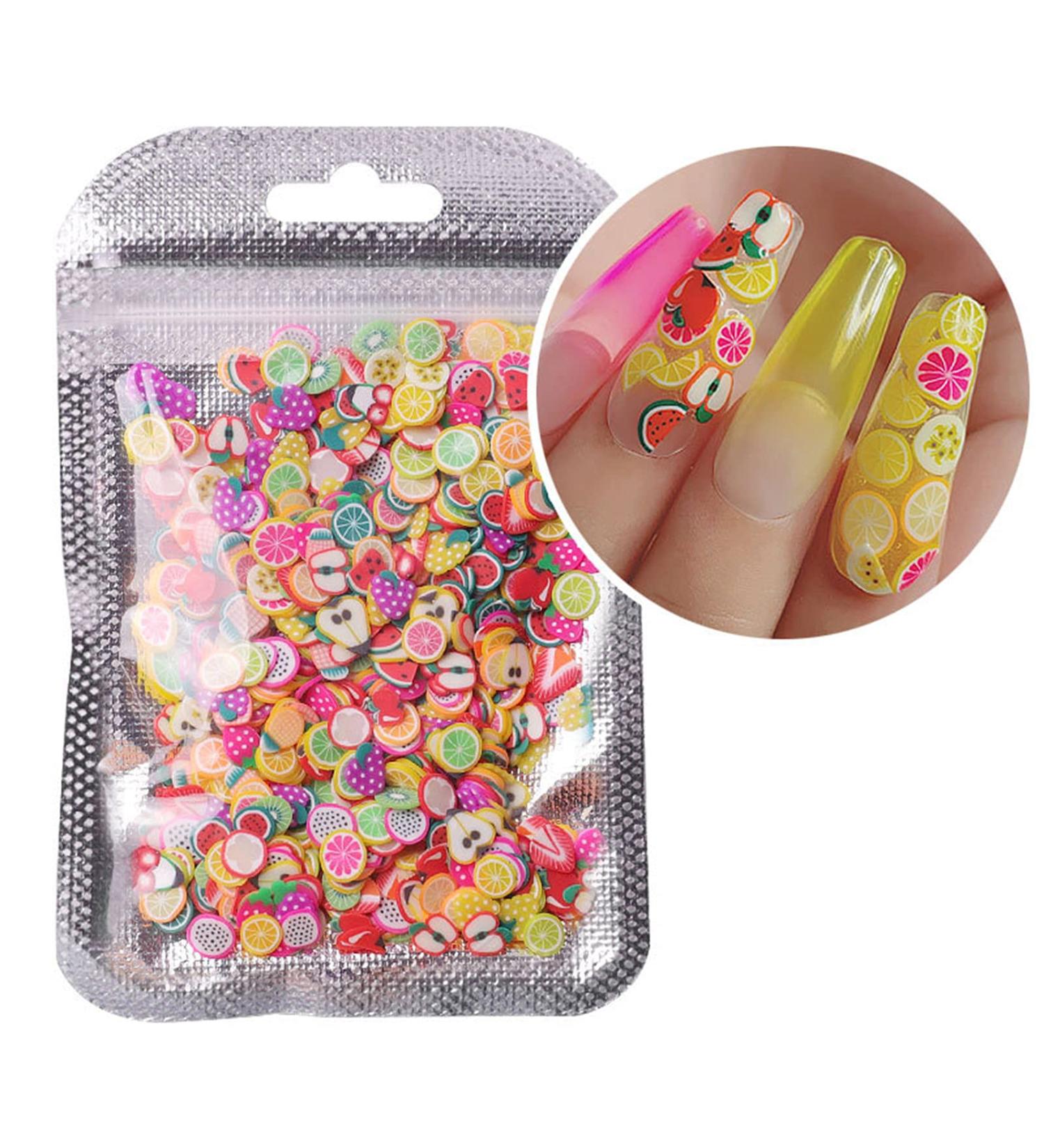 Academyus 1000Pcs Nail Art Slices Fruit Feather Shape Polymer Clay DIY Charms - Pink Medium - Buy Online on GoSupps.com