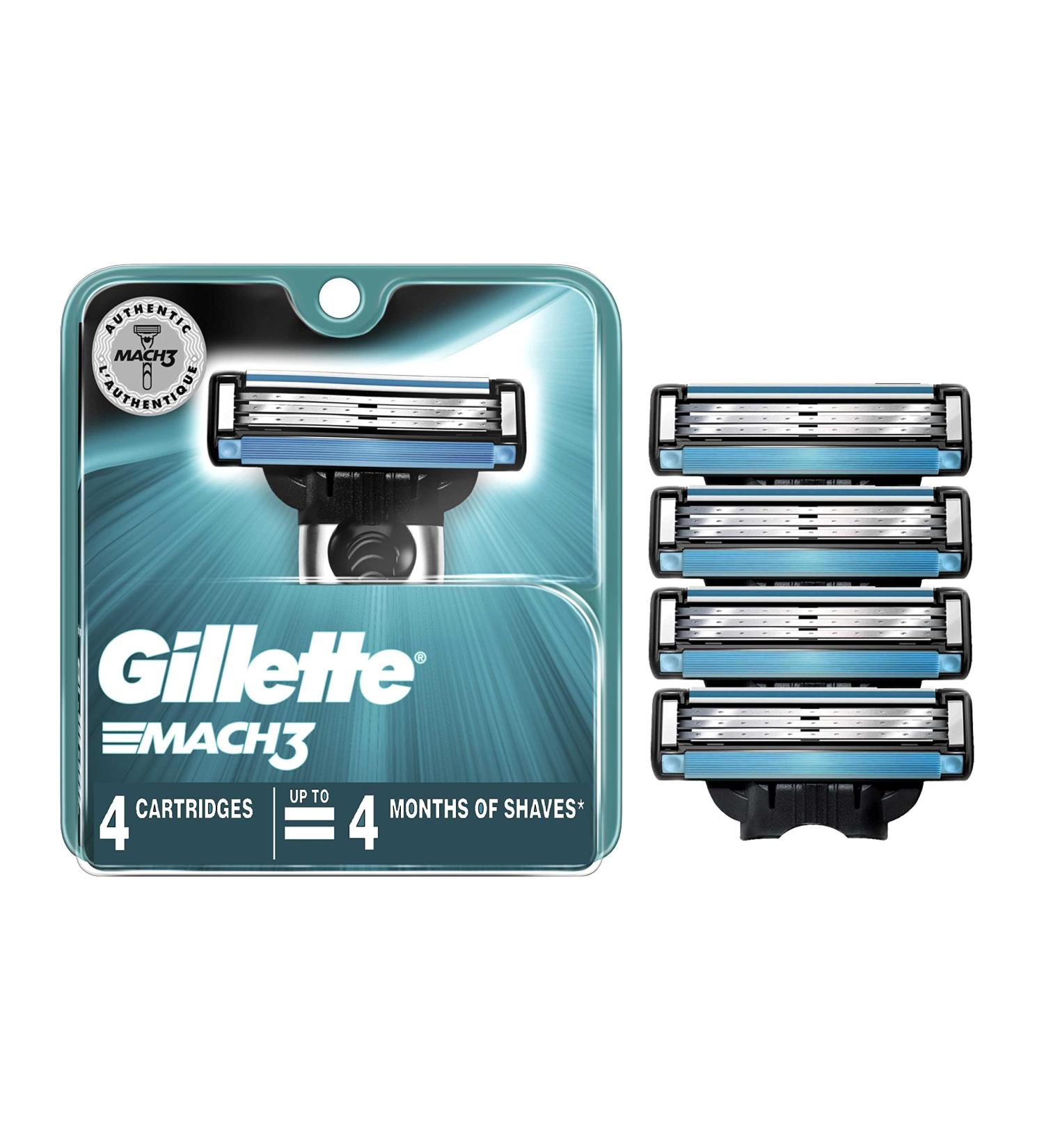 Gillette Mach3 Cartridges - 4 Pack | Smooth Shaving & Long-lasting Blades - Buy Online on GoSupps.com
