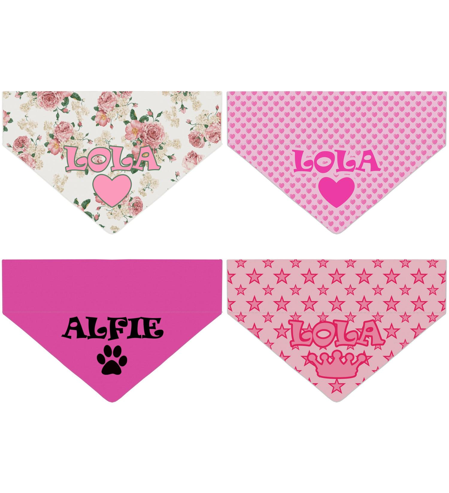 Shop Personalized Pink Dog Hooker - Unique Designs for Collars & Neck Ties - Triangle Pet Accessory - Buy Online on GoSupps.com