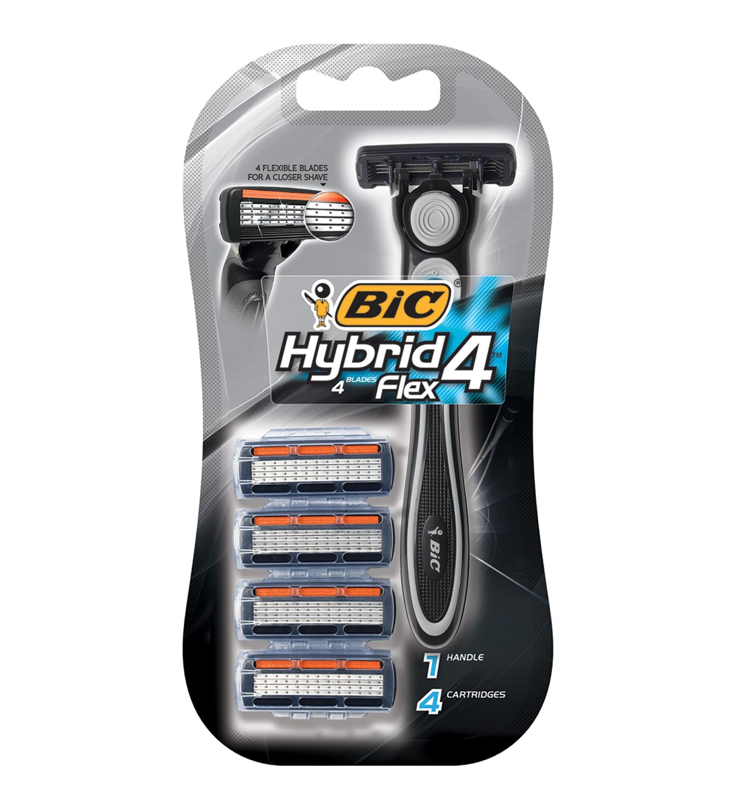 Buy BIC Hybrid 4 Flex Disposable Razor - 1 Handle + 4 Cartridges | International Shipping Available - Buy Online on GoSupps.com