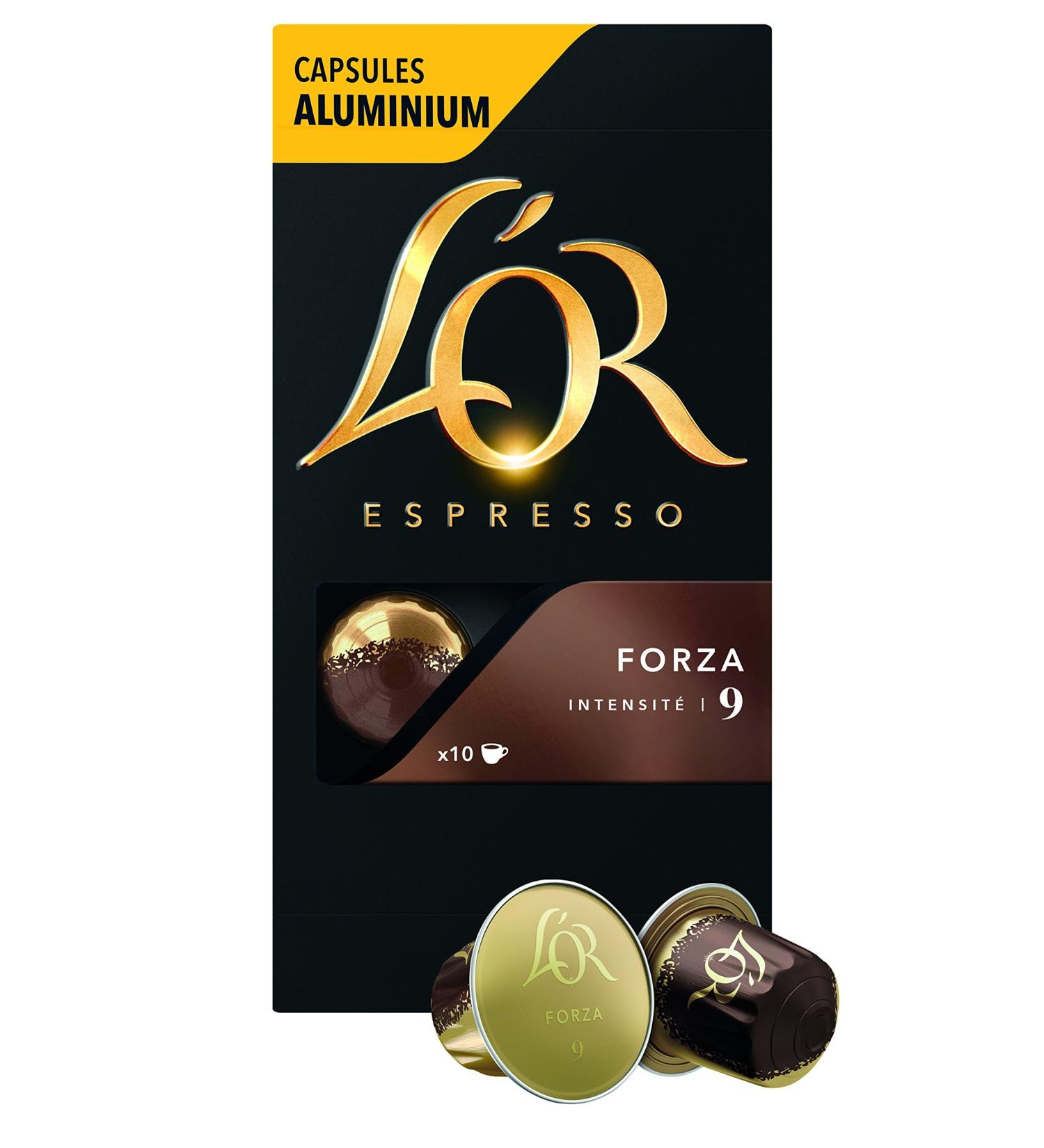 L'Or Espresso Caf Forza - Intensity 9 - 10 Aluminum Capsules Compatible with Nespresso Machines 52g - Buy Online on GoSupps.com