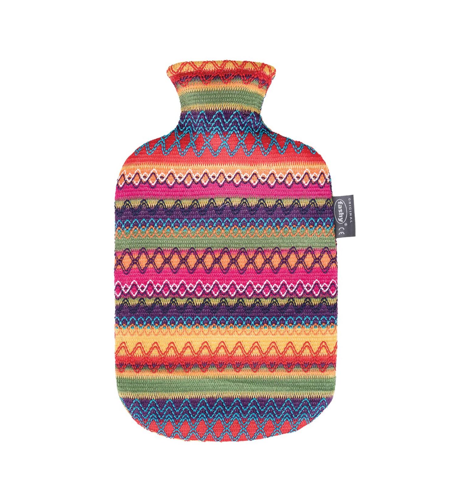 Buy Fashy 6757 Hot Water Bottle with Cover - 2.0L Brown-Pink 34x20 cm - Fast International Shipping to Peru - Buy Online on GoSupps.com