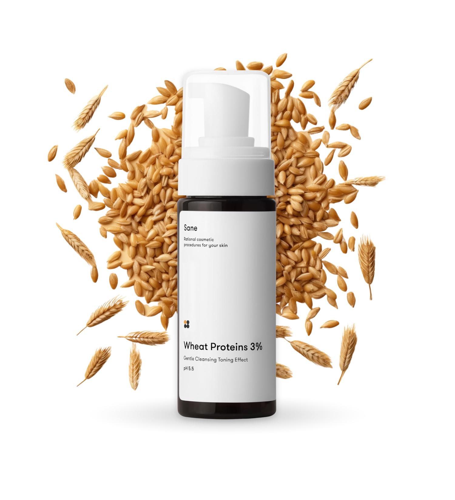 Sane Foaming Cleanser with 3% Wheat Proteins - Gentle Face Cleanser for Enhanced Skin Elasticity | 5.07 Fl Oz | International Shipping Available - Buy Online on GoSupps.com