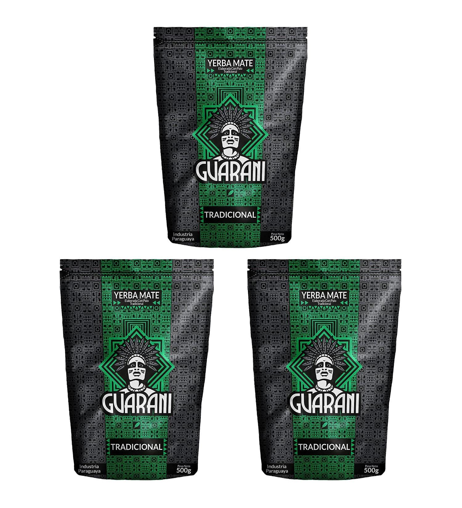 Yerba Mat Elaborada Con Palo Tradicional Guarani Tradicional 1500g Yerba Mat du Paraguay Avec tiges Forte stimulation - Buy Online on GoSupps.com