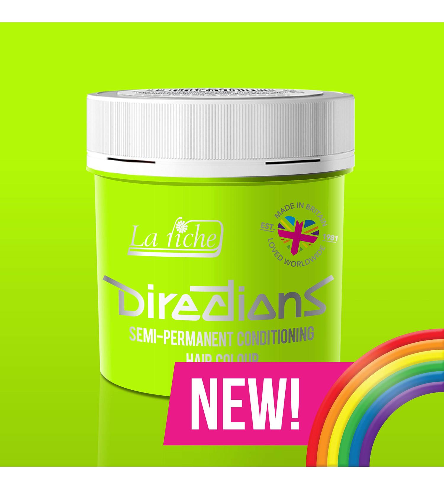 4 X New La Riche Directions Semi-Permanent Hair Color 88ml - Fluorescent Green Fluorescent Green 88 ml (Pack of 4)