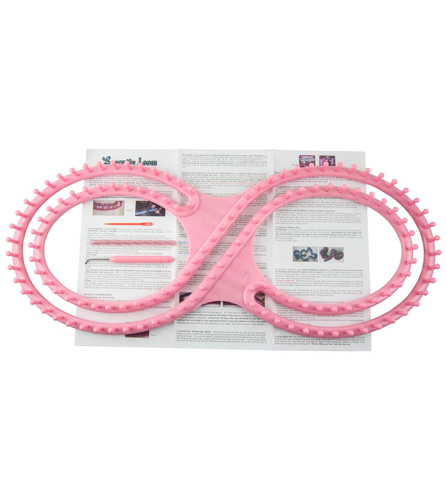 Frola 55 Wide Afghan Loom Knitting Board Weave Loom Kit - Pink | Instructions Included | 3 Projects - Buy Online on GoSupps.com
