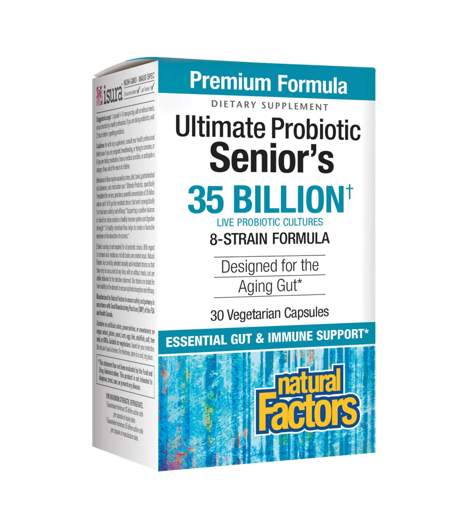 Natural Factors Ultimate Probiotic for Seniors - 35 Billion CFU, 30 Vegetarian Capsules - Buy Online on GoSupps.com