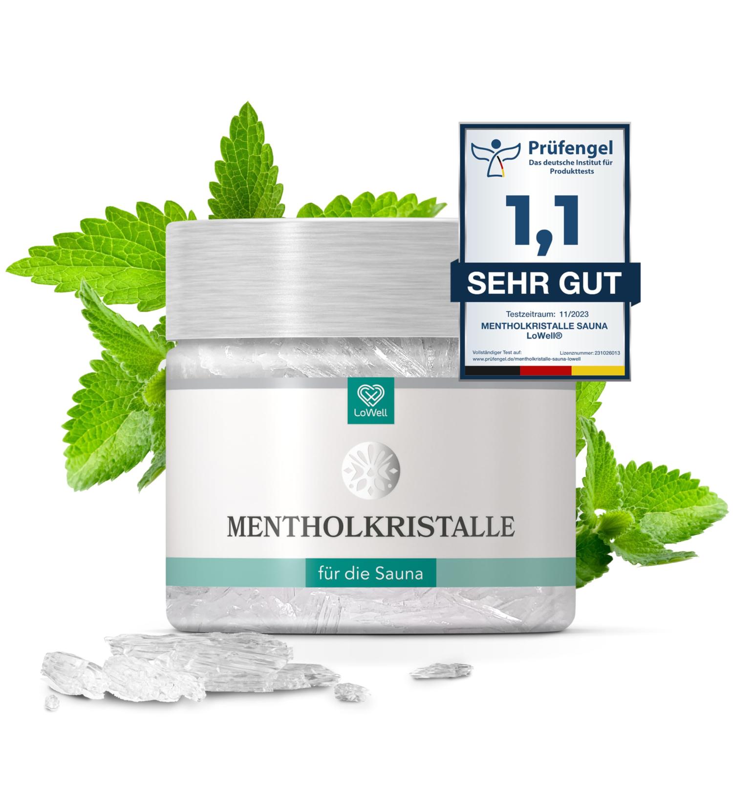 Buy LOWELL 50G Menthol Crystals - 100% Pure Mint for Sauna Infusions | Reclosable Can - Perfect Sauna Accessory - Buy Online on GoSupps.com