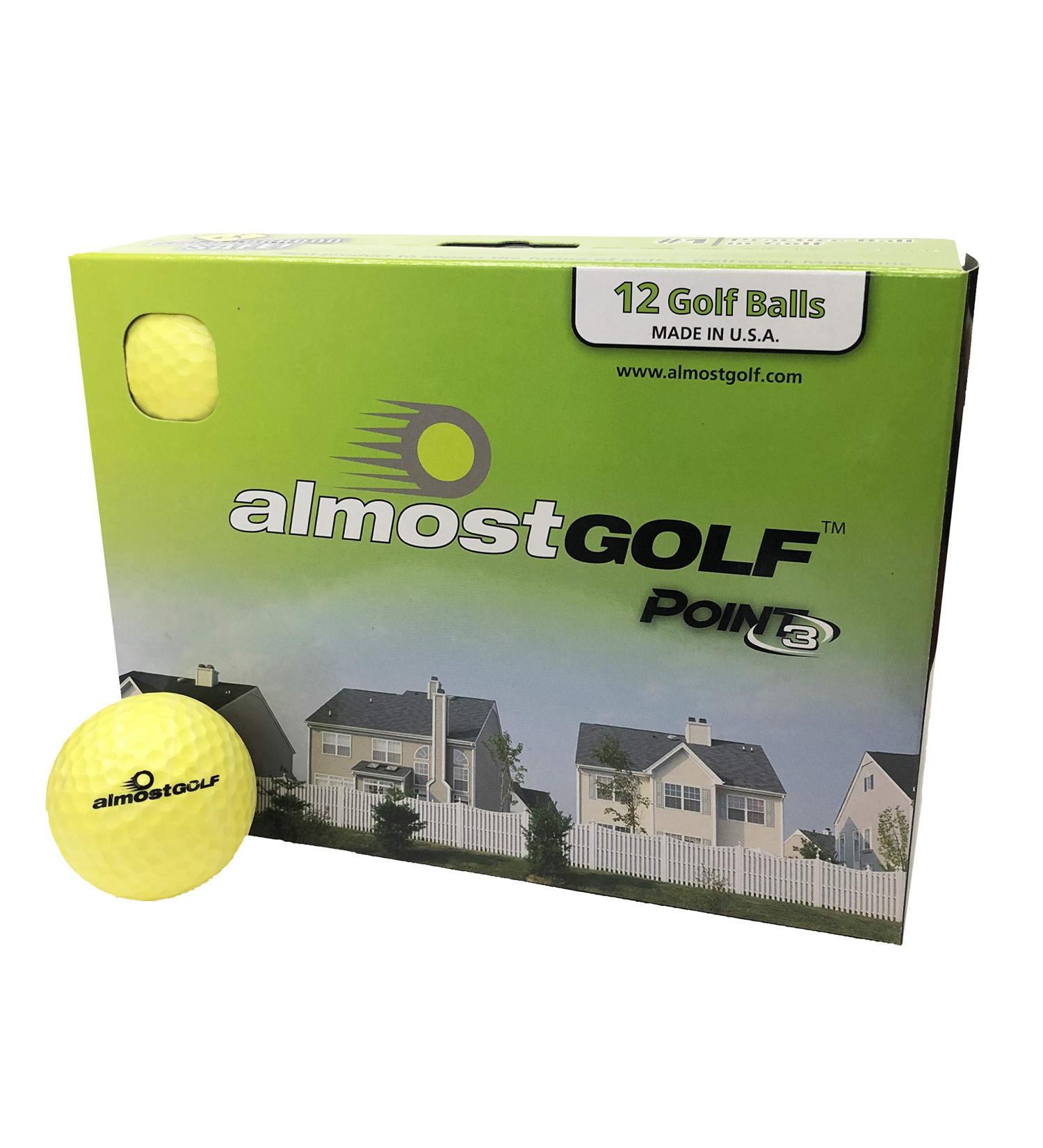AG AlmostGolf Balls - Limited Flight Practice Golf Balls (12 Pack) - Yellow