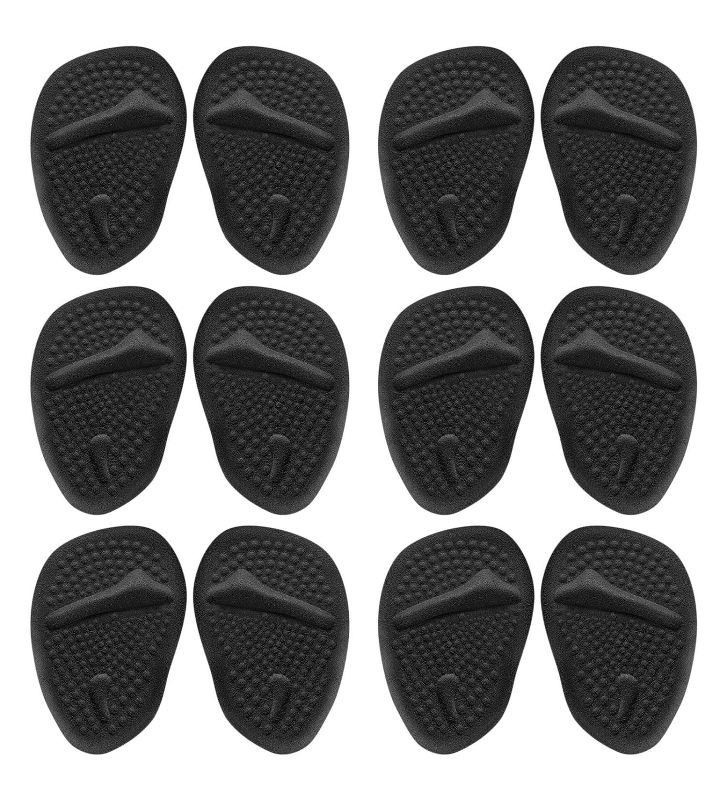 Forefoot Cushion Inserts for High Heels - Reusable Gel Shoe Inserts for Pain Relief | 6 Pairs - Black - Buy Online on GoSupps.com