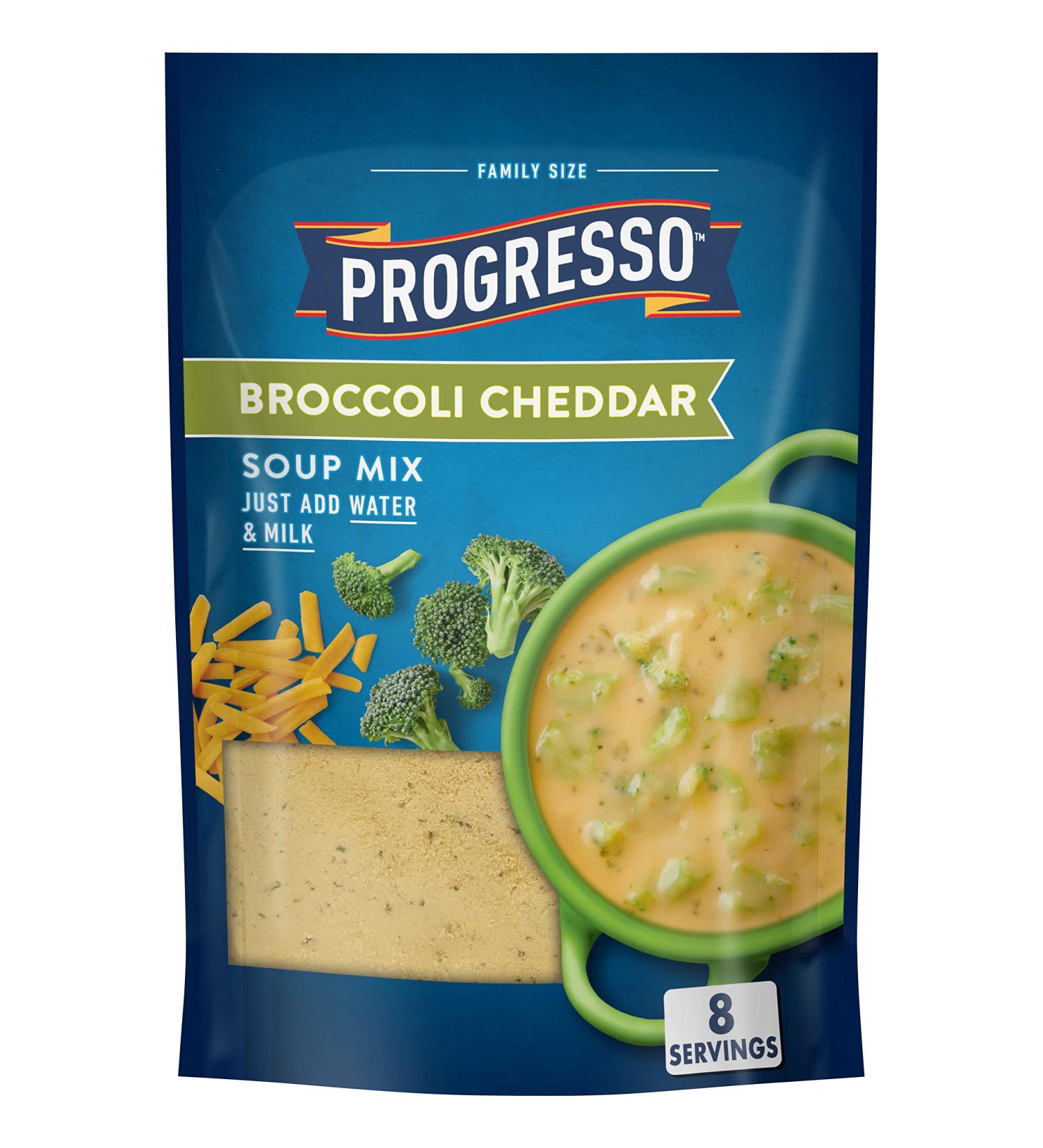 Progresso Broccoli Cheddar Soup Mix - Family Size 8 Servings (8 oz) - Buy Online on GoSupps.com