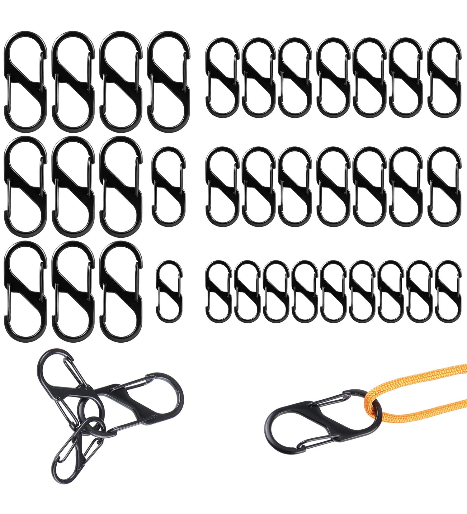 36 Pieces Mini Carabiner Hooks - Metal 8-Shaped Doppelkarabiner for Camping & Home Use (Black) - Buy Online on GoSupps.com