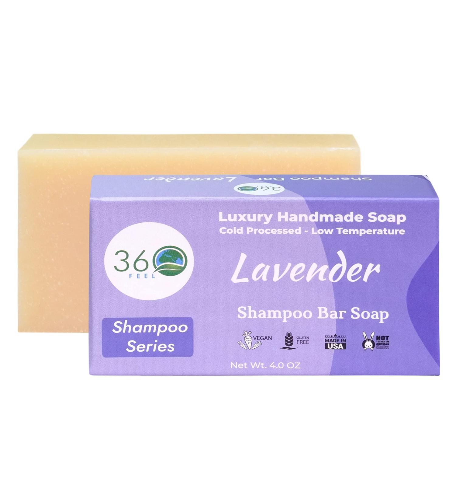 Vegan Lavender Shampoo Bar Soap - Handmade Growth Oils for Hair Loss & Flakes TSA-Friendly Gentle for All Hair Types - Buy Online on GoSupps.com