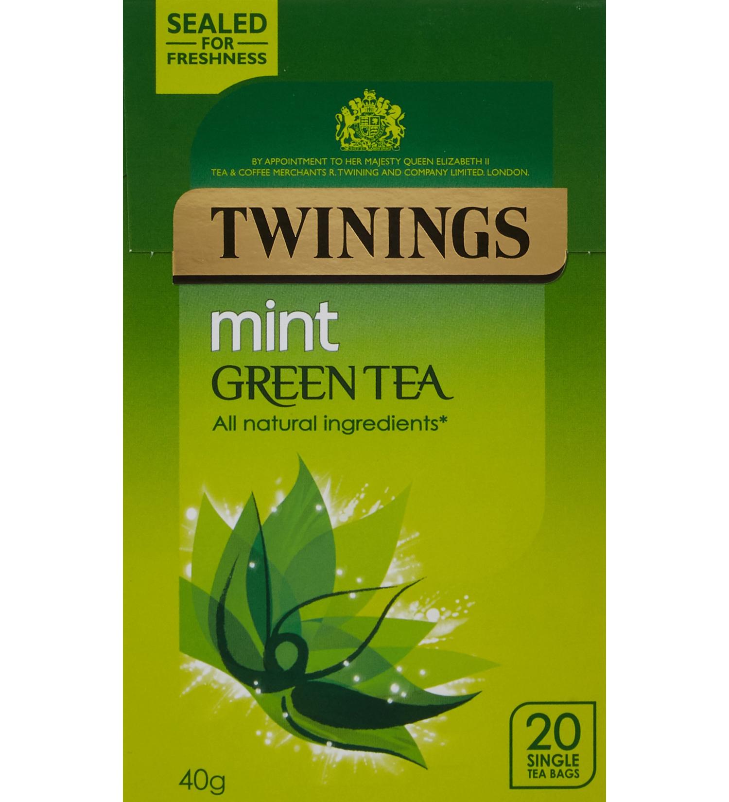 Twinings Mint Green Tea - 20 Tea Bags, 20 Count - Refreshing Mint Flavor - Buy Online on GoSupps.com