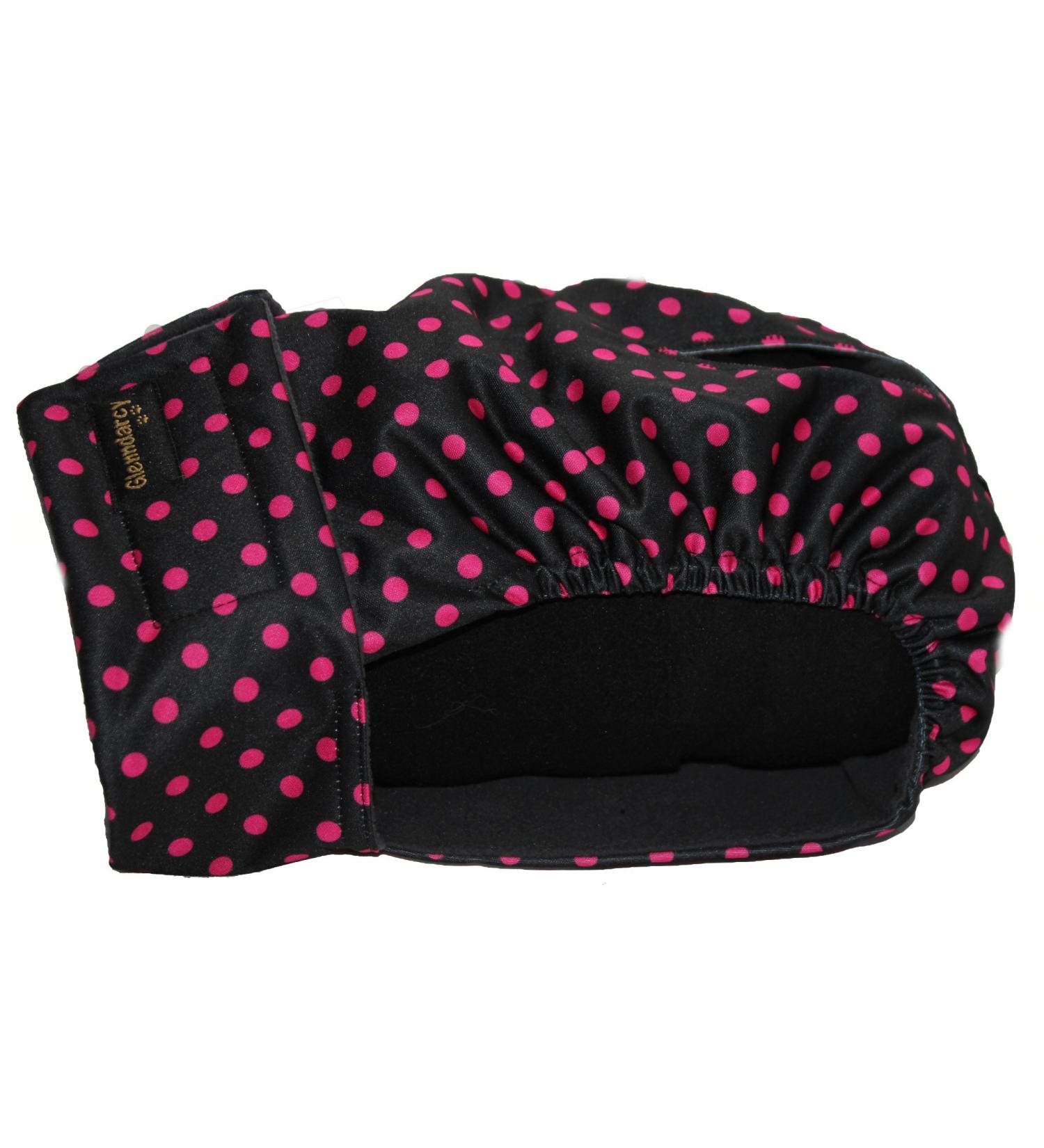 Glenndarcy Female Dog Pants - Washable Black Pink Dots - Medium Long Size for Dogs - Buy Online on GoSupps.com