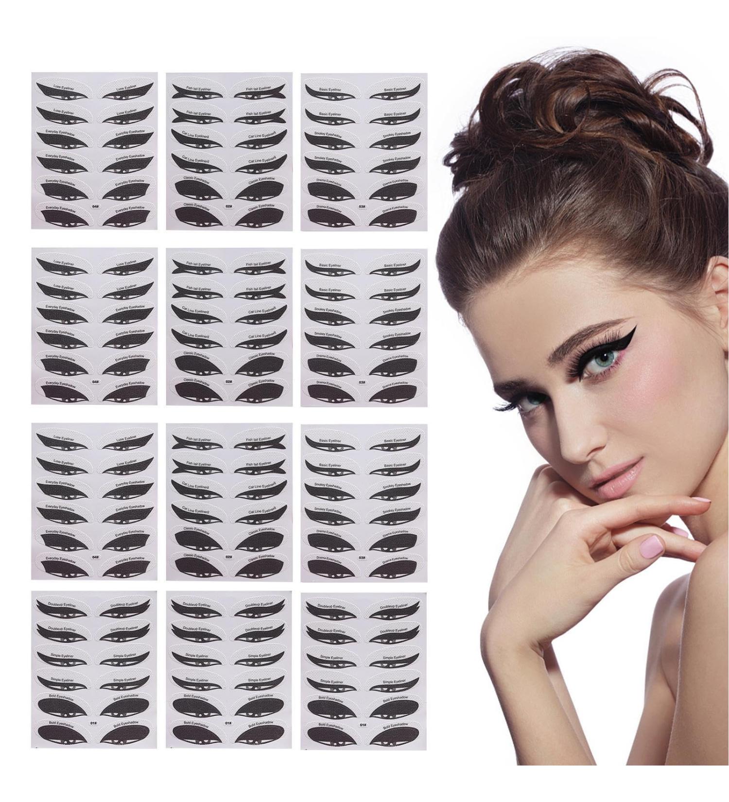Eyeshadow Stencil Eye Makeup Applicator Stickers - Eyeliner Tool Eyeliner Stickers Eyeshadow Guide Tool Paper Eyeliner Stencils Stickers for Eyes 12pcs - Buy Online on GoSupps.com