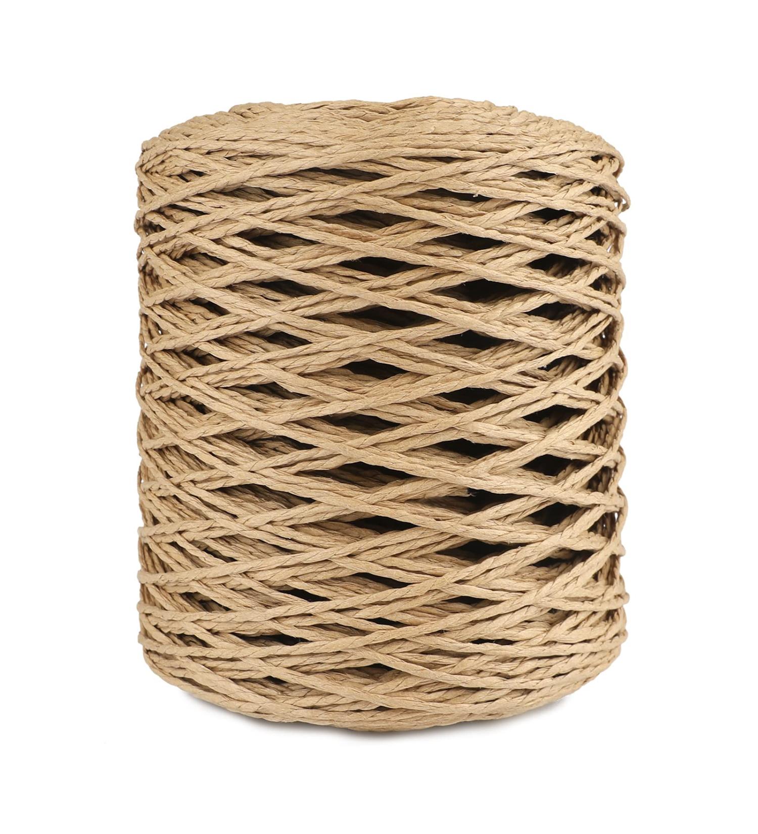 JijAcraft Raffia Ribbon 656 Feet - 2mm Brown Twisted Raffia Paper String for Gift Wrapping, Crafting, Crocheting - Natural Packing Twine Ribbon for DIY Hand Knitting - Buy Online on GoSupps.com