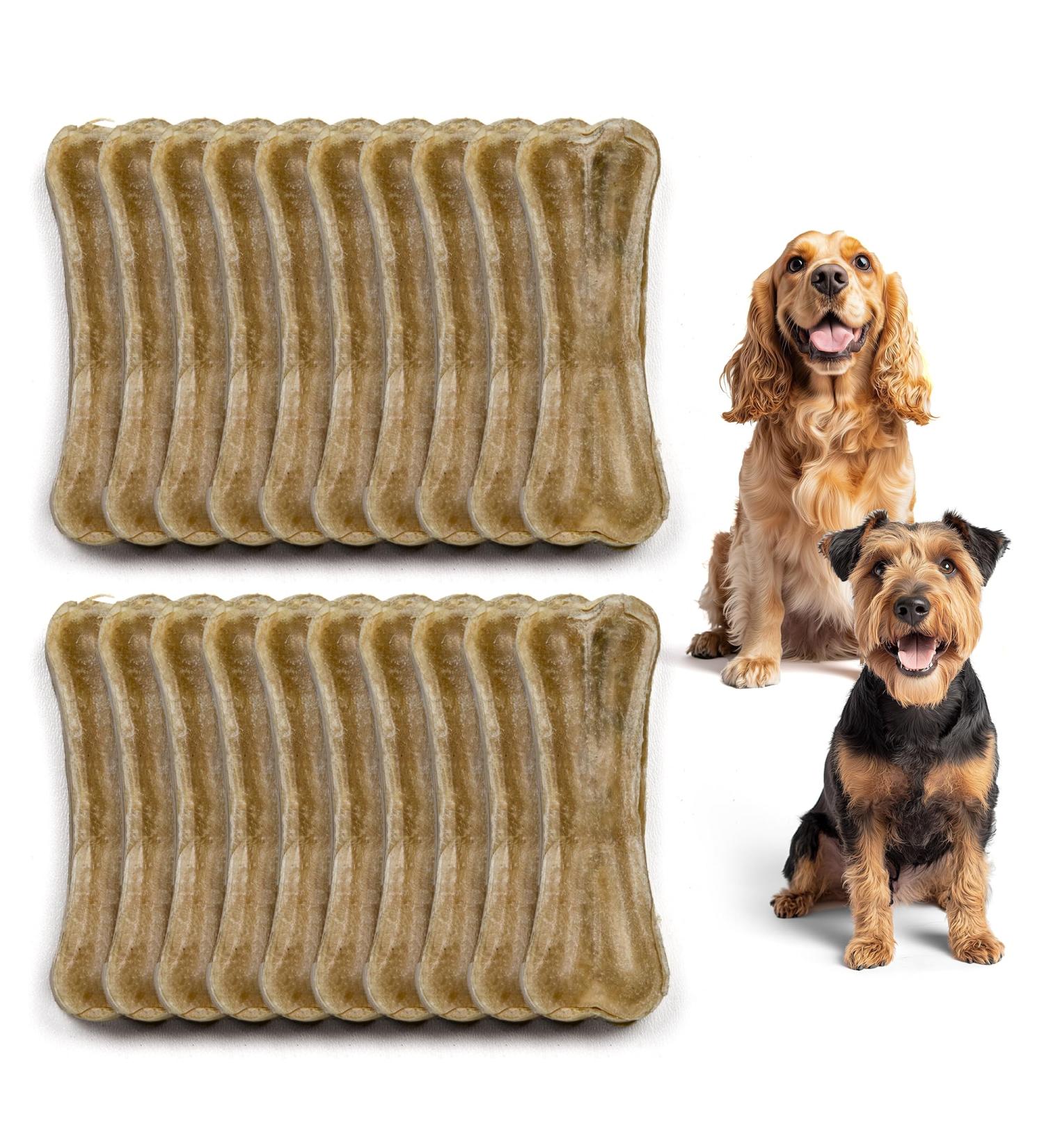 Premium Feeders Long Lasting 3 Rawhide Pressed Bones for Dogs 20 Pressed Bones Natural Treats for Small Dogs Durable Dog Chew Digestible Treat for Dental Health & Fresh Breath - Buy Online on GoSupps.com