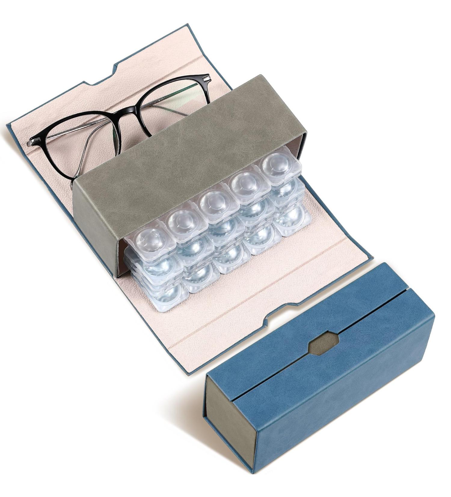 Floods Double-Sided Portable Contact Lens Container - 2-in-1 Travel Case for Disposable Lenses | Daily Use Blue - Buy Online on GoSupps.com
