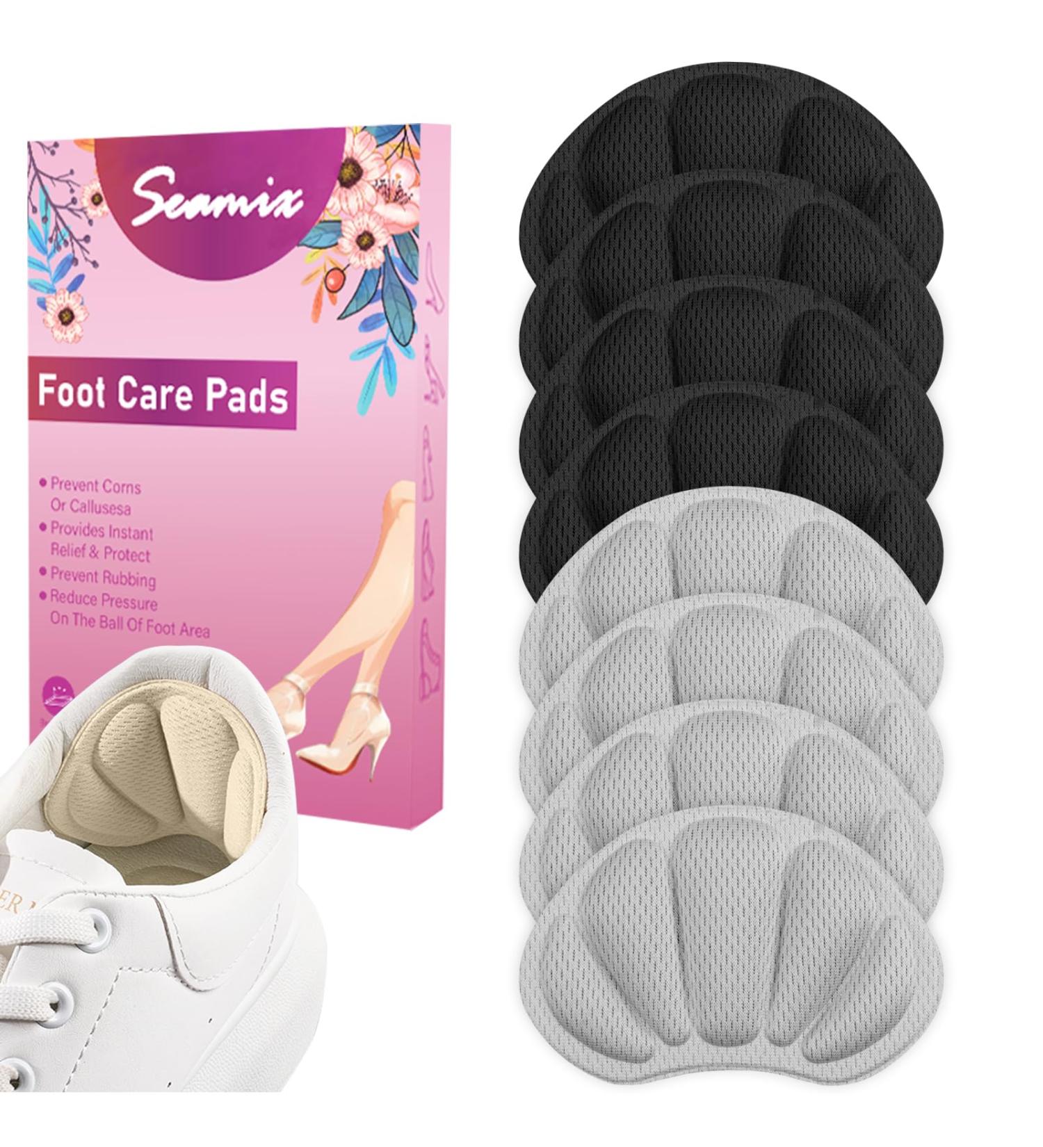 Hedge Cushion for Large Shoes & Boots - 8 Pack Heel Holders | Anti-Slip Heel Grips & Blister Protection Inserts - Comfortable Self-Adhesive Insole (2 Black 2 Gray) - Buy Online on GoSupps.com