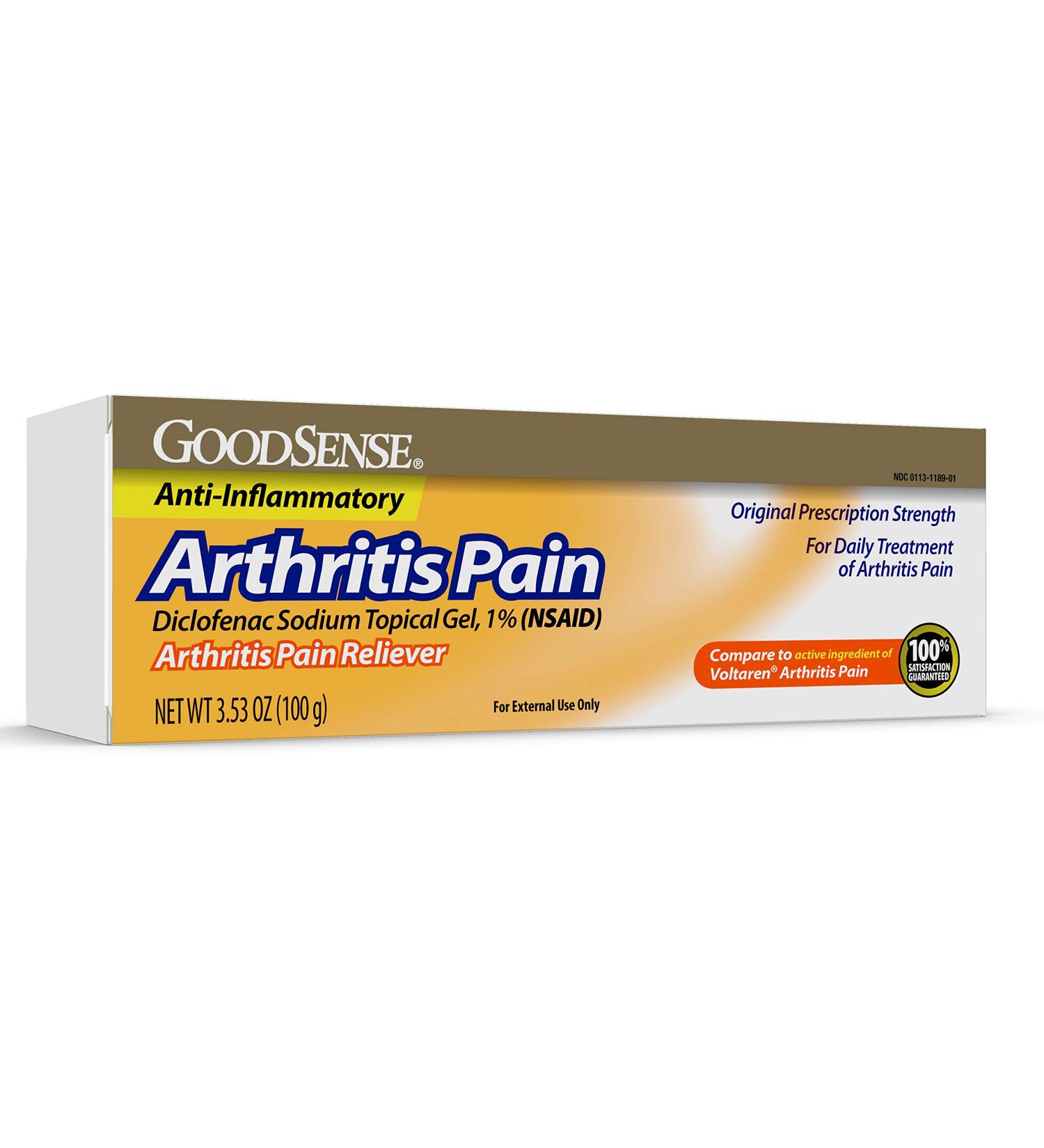 GoodSense Arthritis Pain Relieving Gel 1% Diclofenac Sodium Topical Gel - 3.53 oz - Buy Online on GoSupps.com