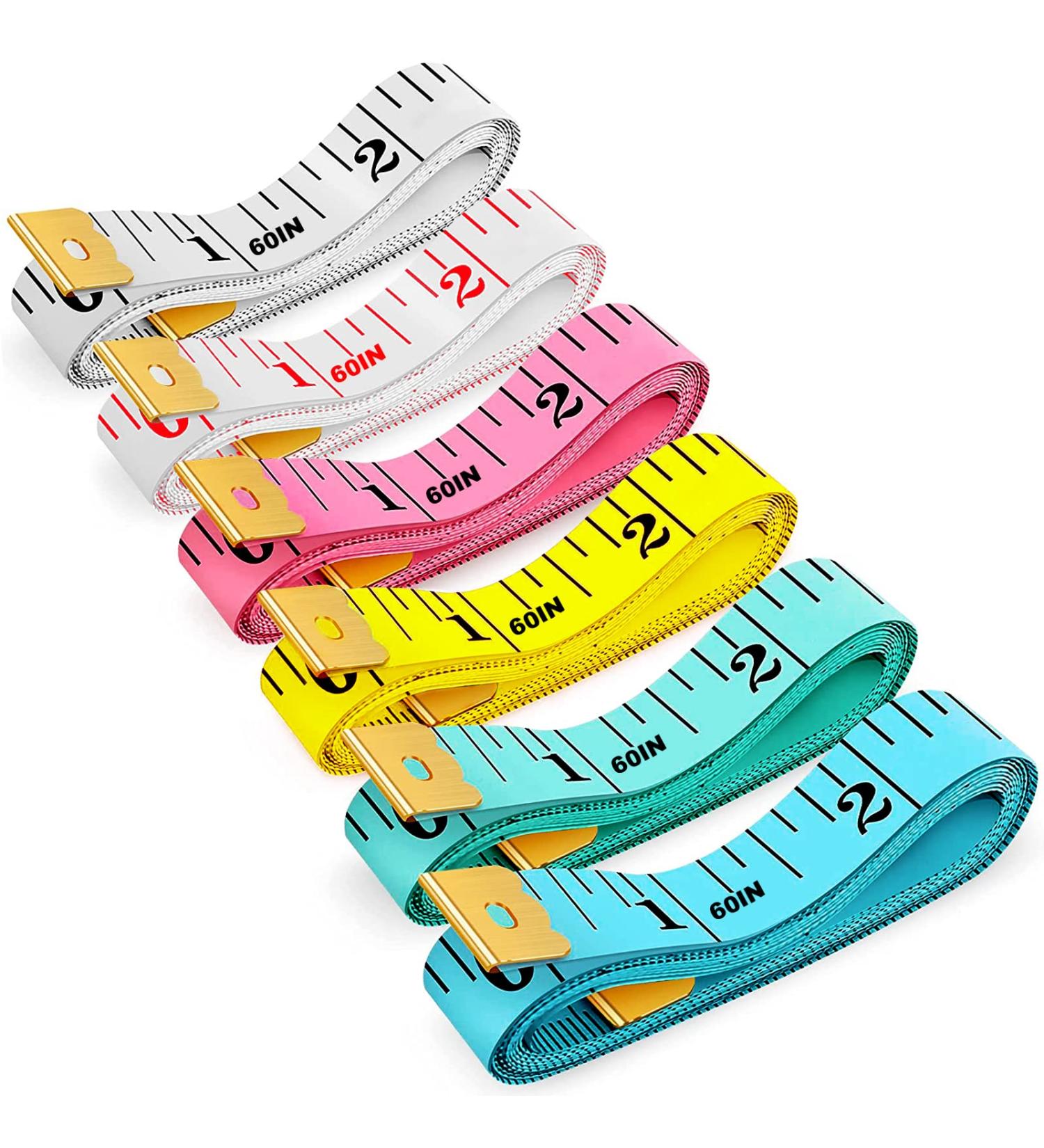 6 Pack Soft Body Tape Measure - Double Scale Small Fabric Sewing Tailor Cloth Waist Pink Measuring Tape for Body Measurements & Weight Loss - 150cm/60inch - Buy Online on GoSupps.com