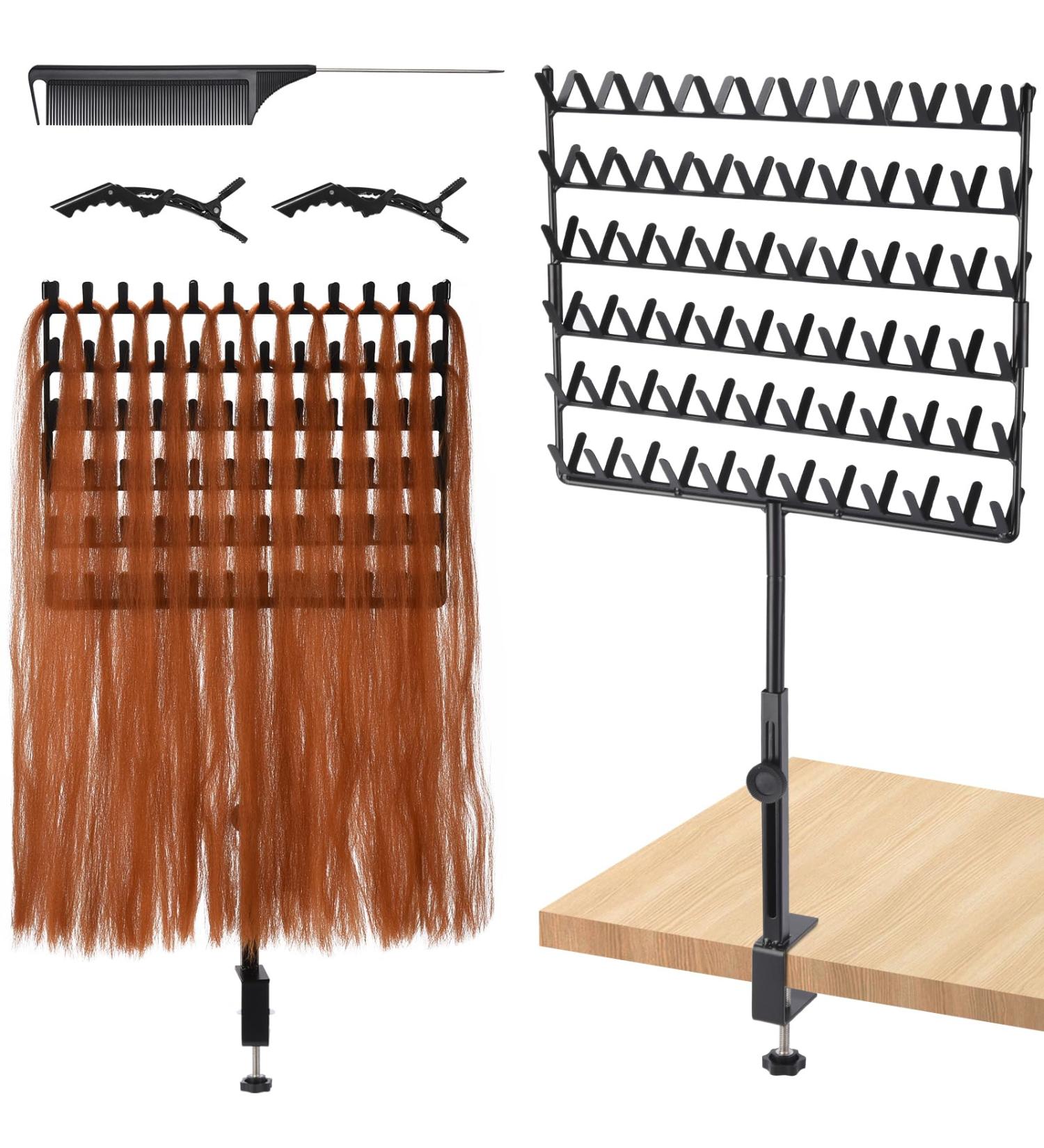 GADFISH Braiding Hair Rack Desktop 144 Pegs Height Adjustable Braiding Rack for Hair 360 Rotation Hair Extension Holder Hair Rack for Hair Braider with Braiding Hair Supplies - Buy Online on GoSupps.com