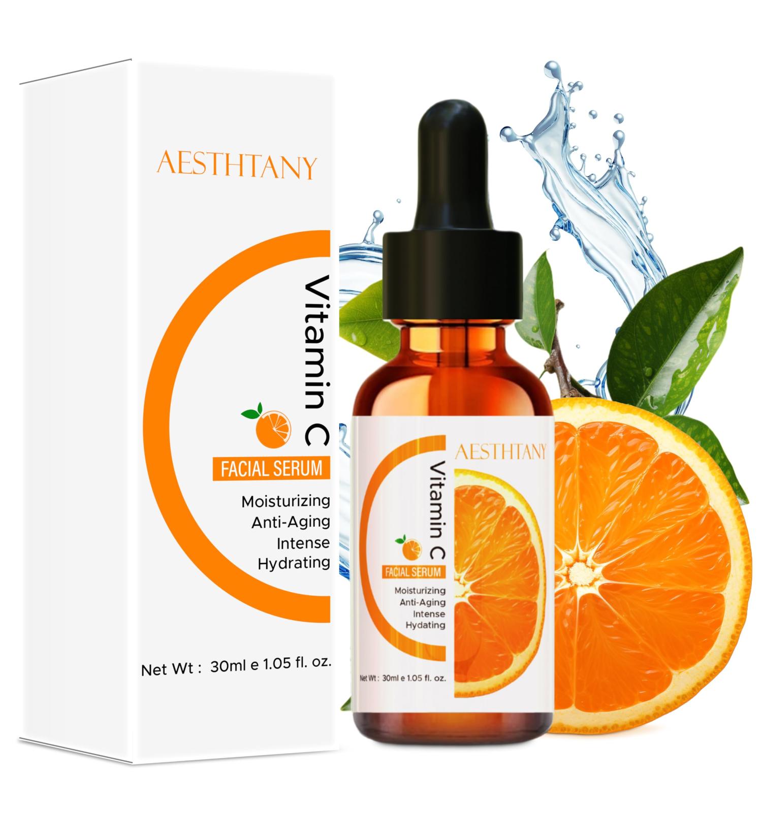 Super Vitamin C Serum Anti-Aging Hydrating & Brightening with Vitamin E & Hyaluronic Acid | Retinol Serum for Mature Skin | 1 Fl Oz - Buy Online on GoSupps.com