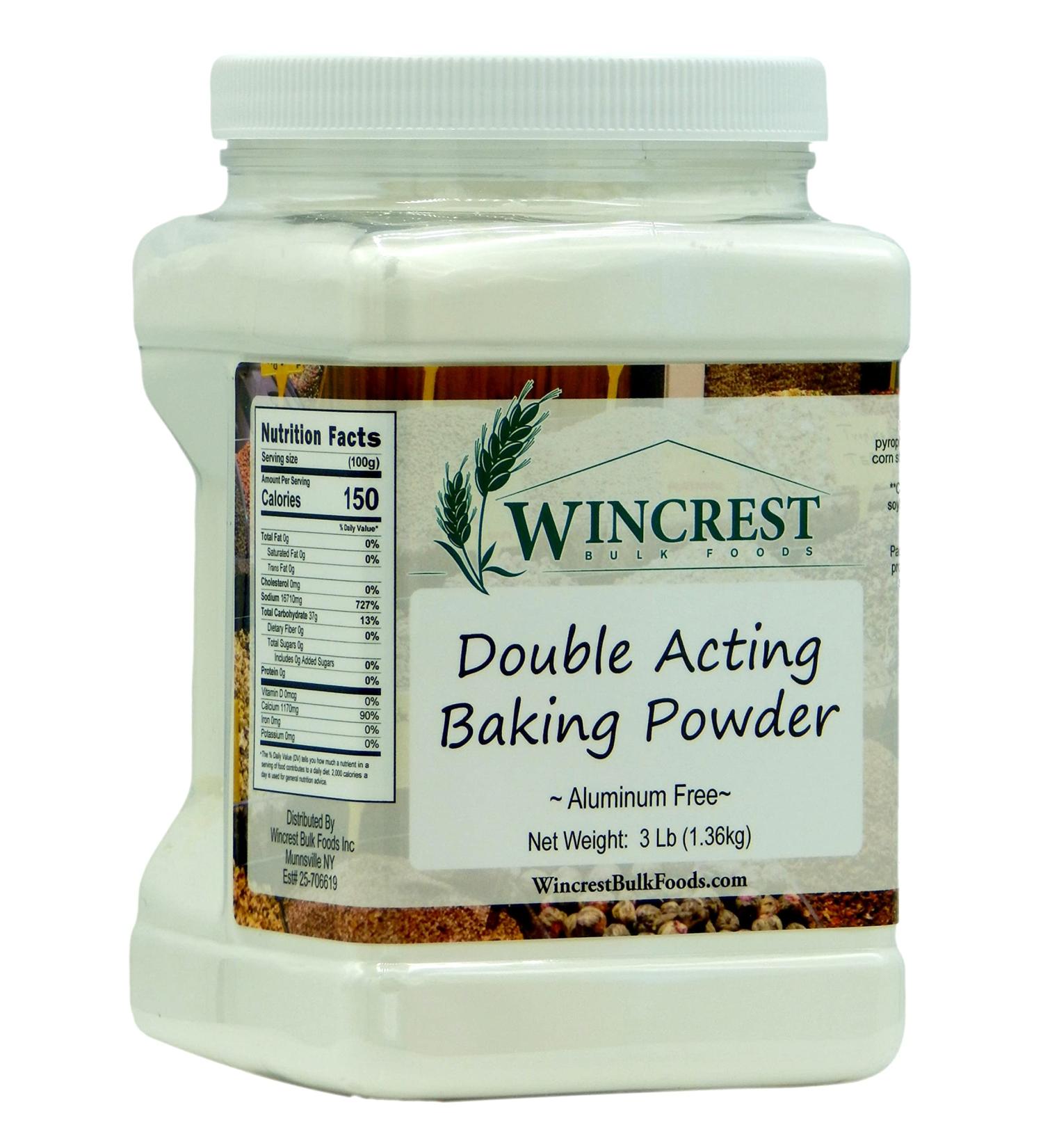 Double Acting Baking Powder - Aluminum Free - 3 Lb Economy Size Tub