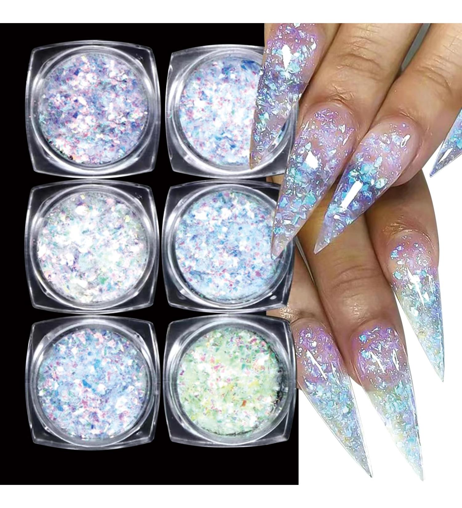 GZSYY Nail Glitter Sequins Set - 6PCS Holographic Nail Color Powder for Sparkly Nails | International Shipping - Buy Online on GoSupps.com