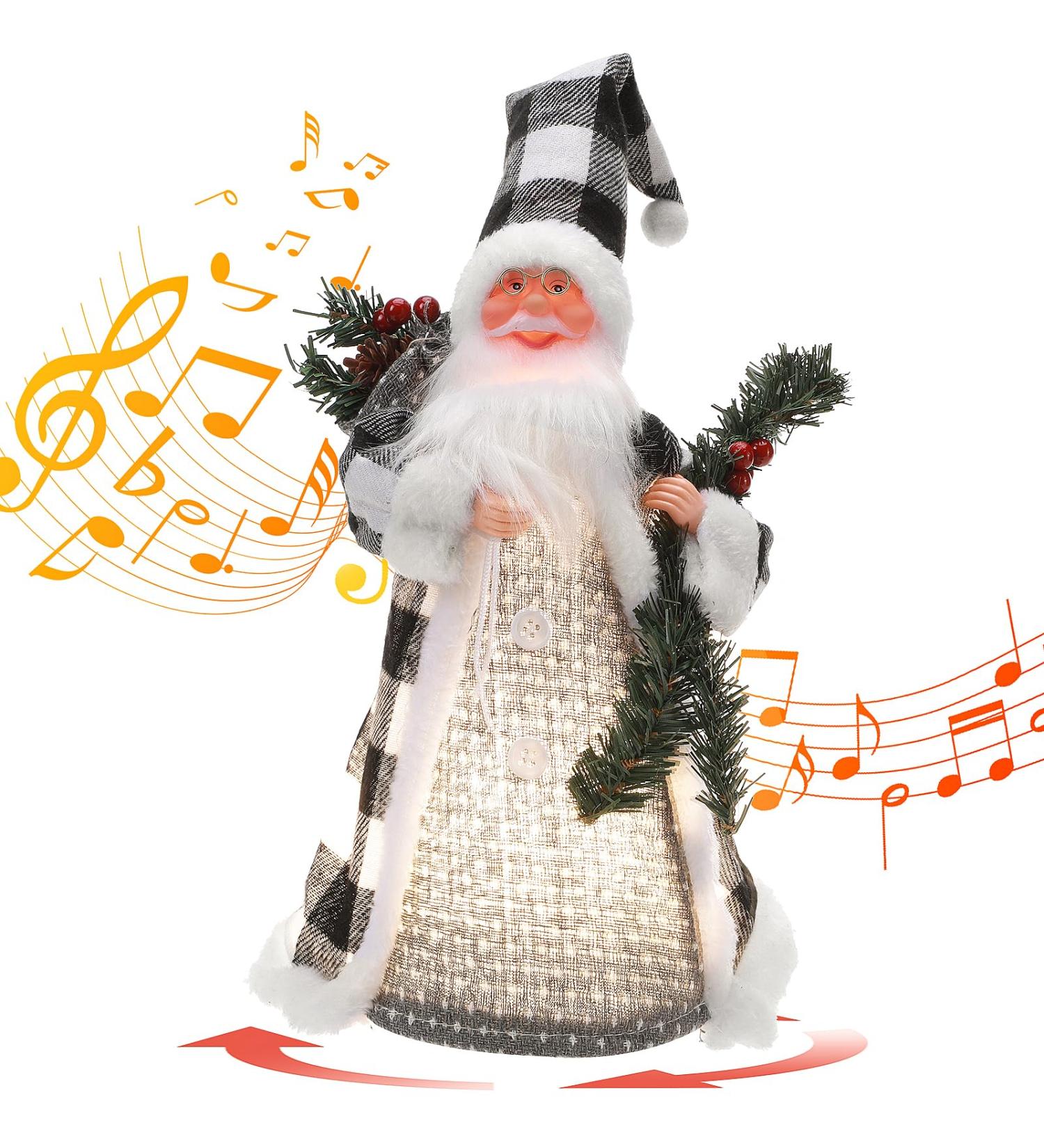 Electric Singing Walking Santa Claus Plush Toy with Music & Lights - Gray - Buy Online on GoSupps.com