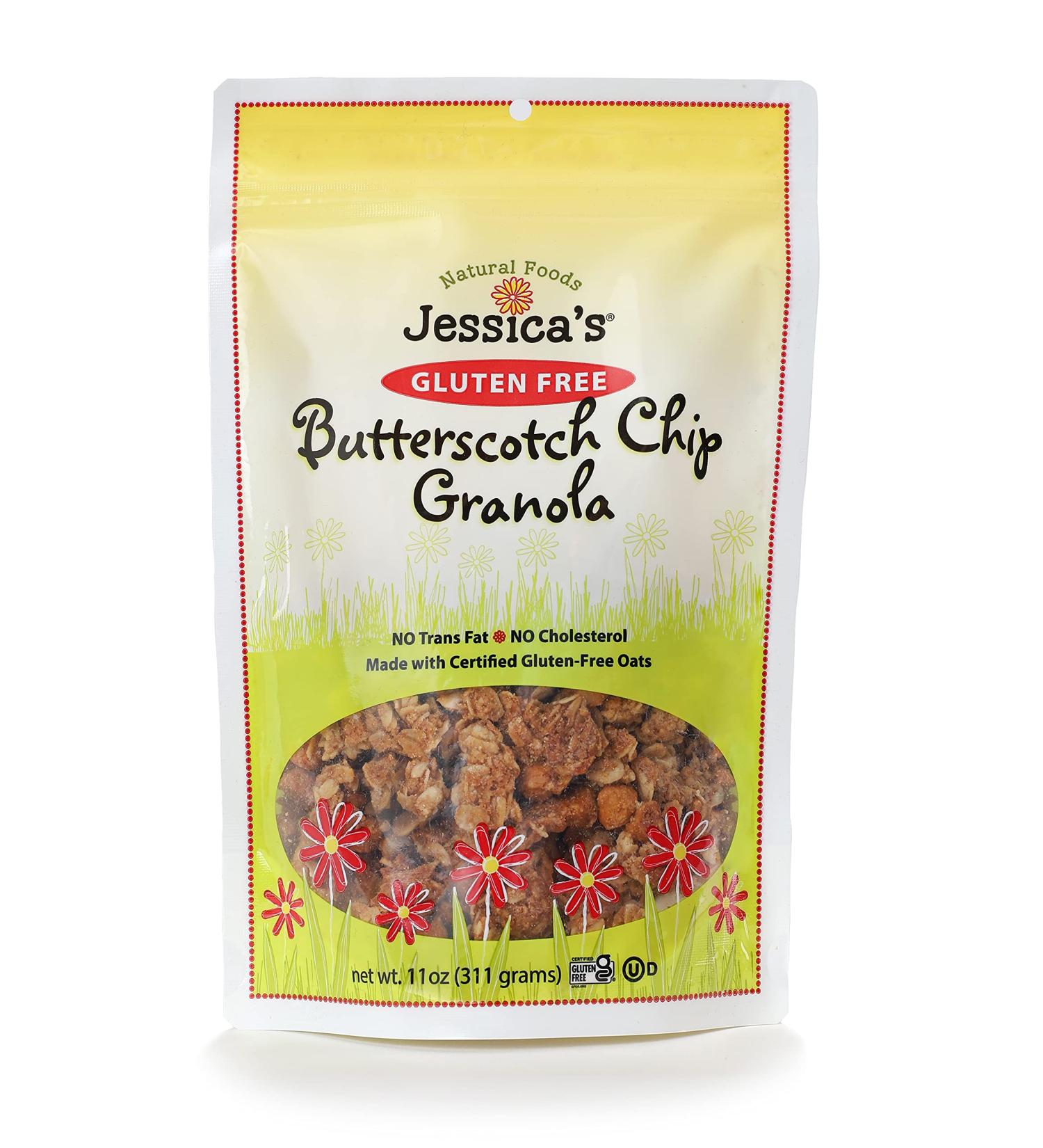 Jessica's Natural Foods Gluten-Free Butterscotch Chip Granola 11 oz. - All-Natural Granola  Breakfast Cereal and Snack  Certified Gluten Free - Butterscotch Chip - Buy Online on GoSupps.com