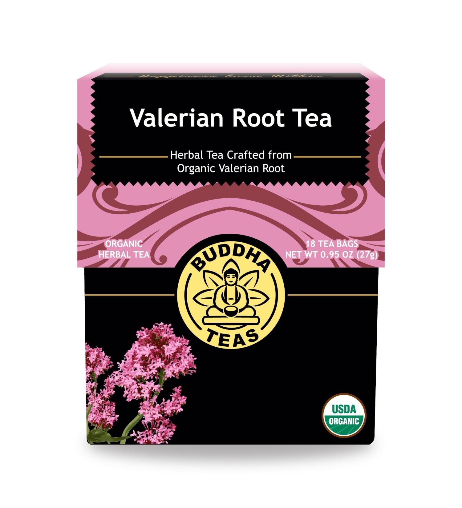 Buddha Teas Organic Valerian Root Tea - OU Kosher, USDA Organic, 18 Bleach-Free Bags - Buy Online on GoSupps.com