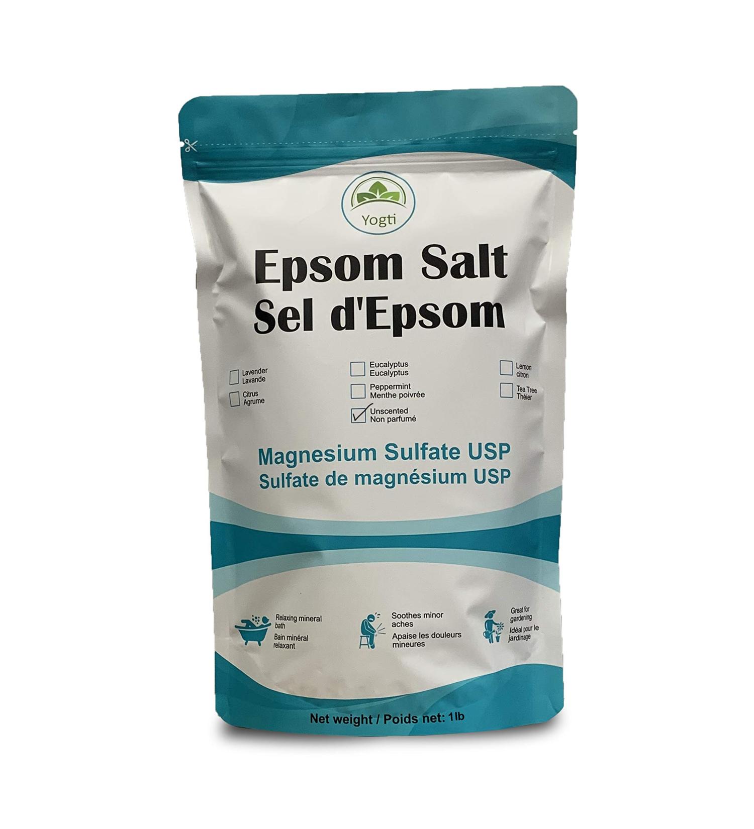 Yogti Pure Unscented Epsom Salt 1 pound - Buy Online on GoSupps.com