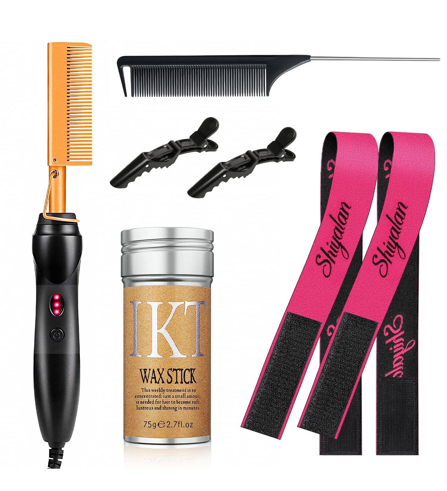 Slick Stick Hair Wax Set for Non-Greasy Styling + Hot Comb for Wigs & Black Hair - 7 Pcs - Buy Online on GoSupps.com