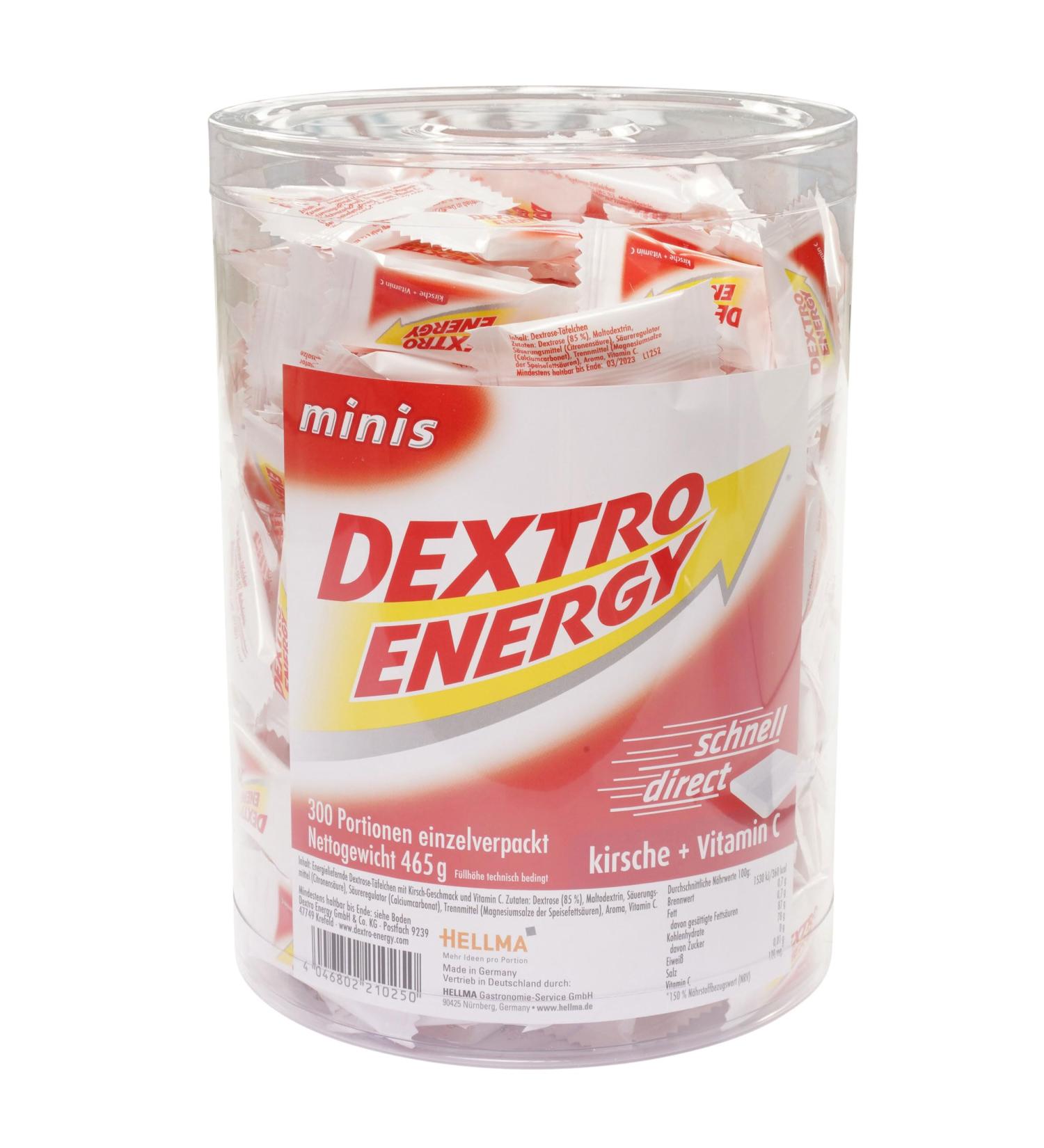  Hellma Dextro Energy Minis Pack of 300 Cherry Straws 450g - Buy Online on GoSupps.com